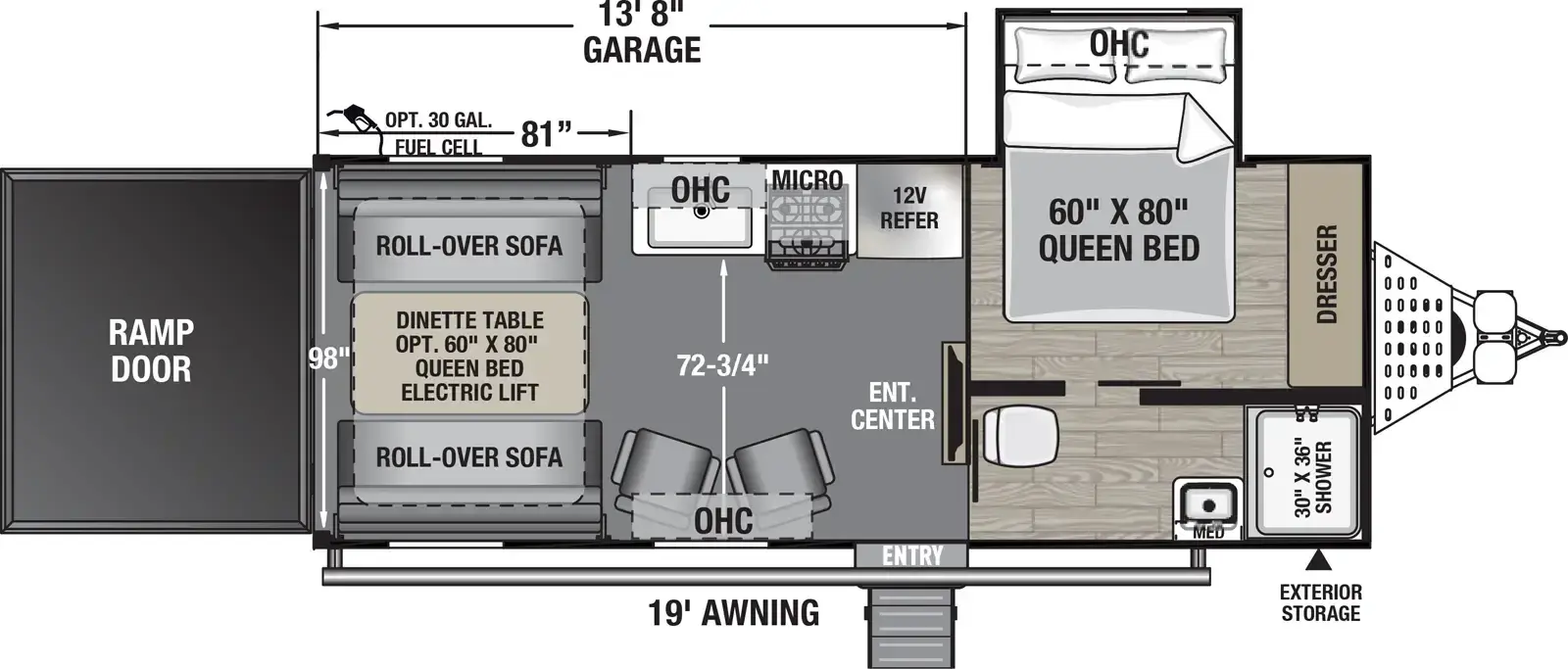 Floorplan diagram for 2026 Work and Play 21LT