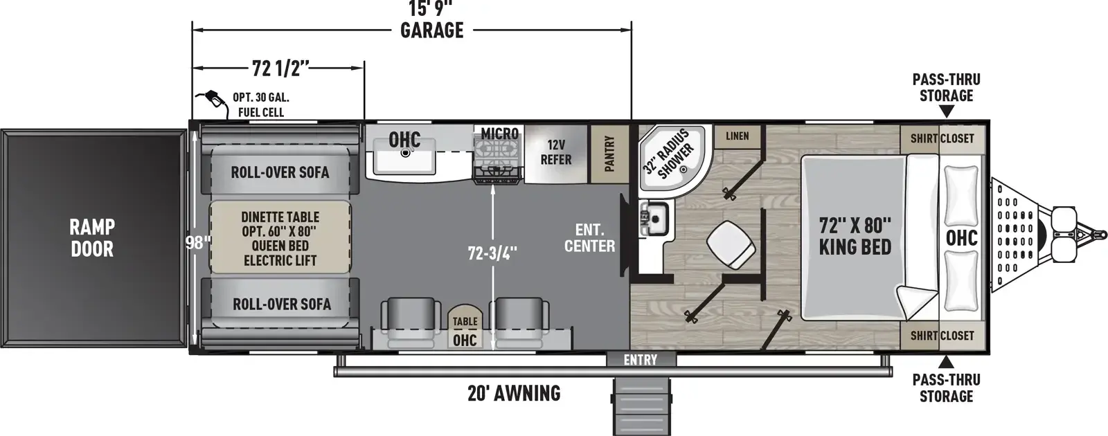 Floorplan diagram for 2026 Work and Play 27LT