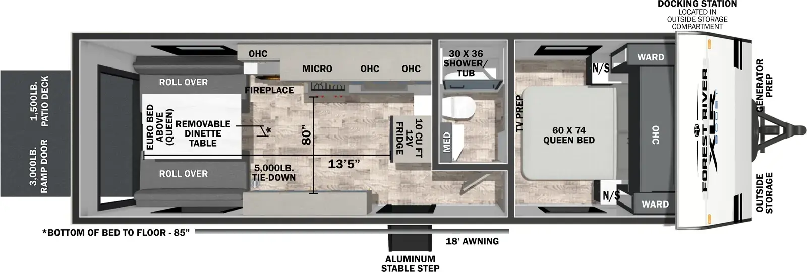 Floorplan diagram for 2026 XLR Boost 2413B