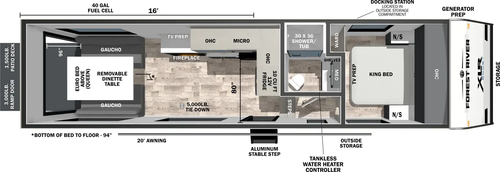 Floorplan diagram for 2026 XLR Boost 286B