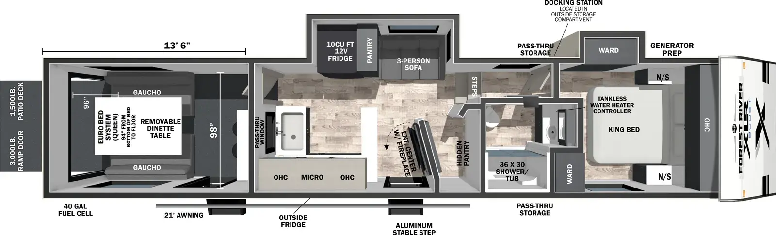 Floorplan diagram for 2026 XLR Boost 363BX