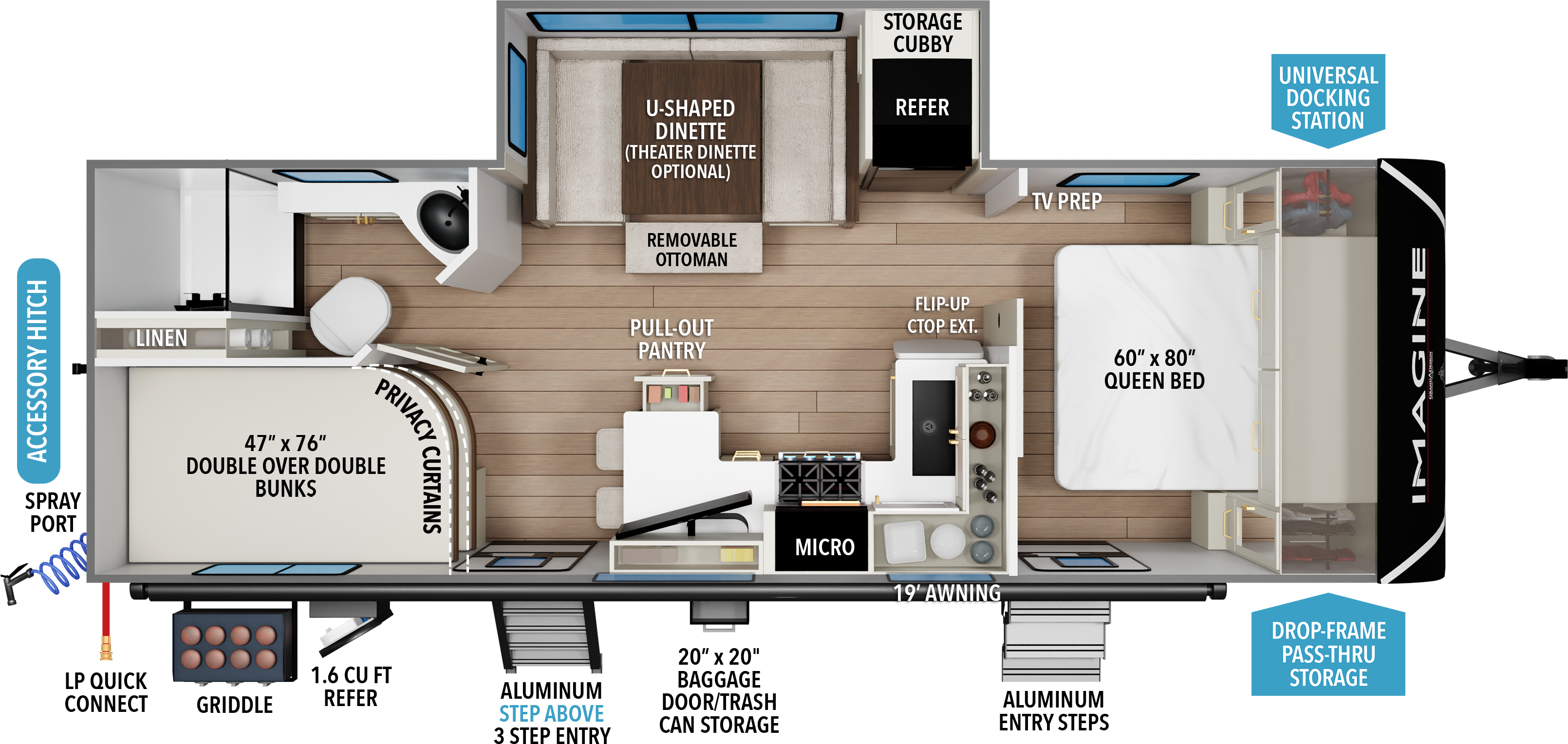 Floorplan diagram for 2027 Grand Design Imagine 2470bh