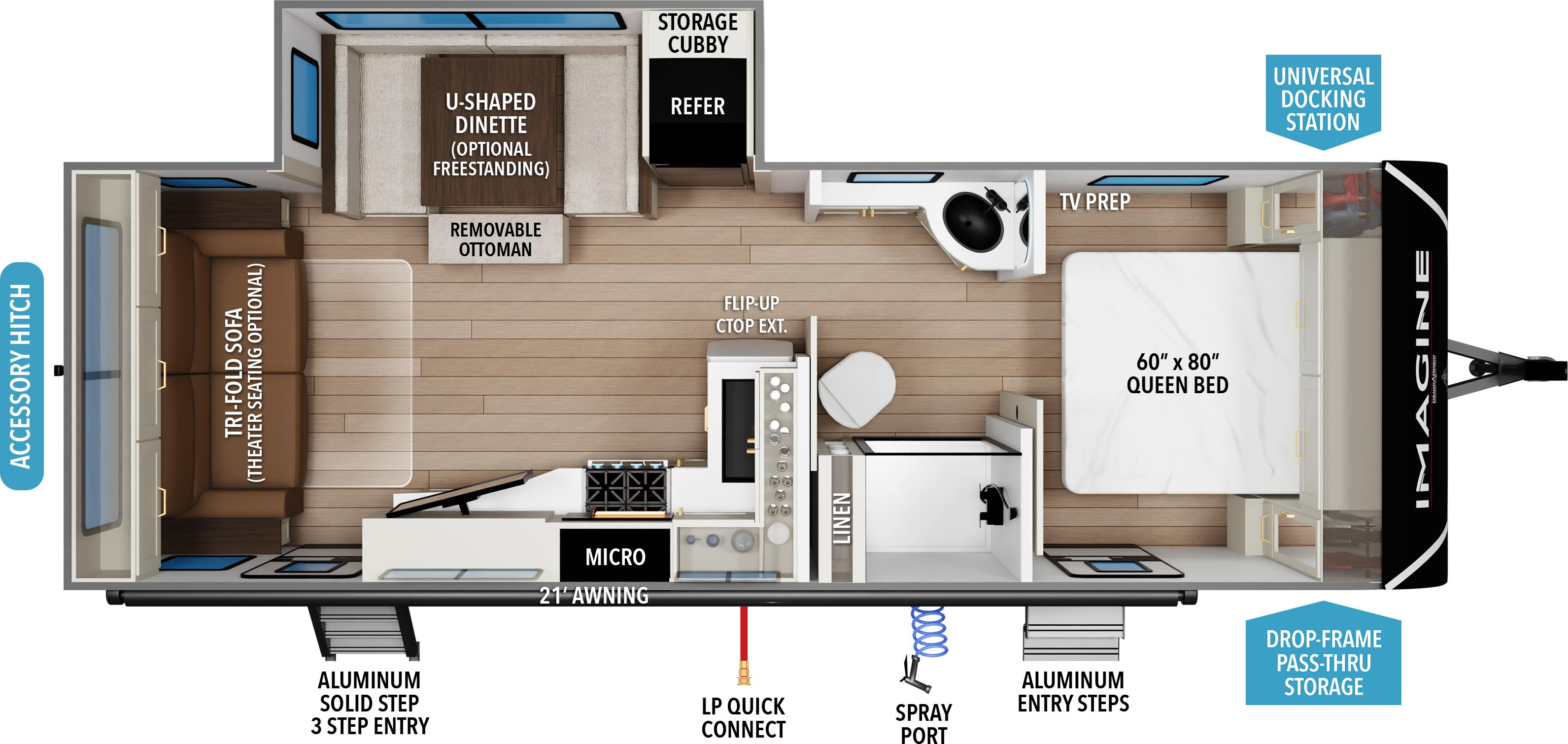 Floorplan diagram for 2027 Grand Design Imagine 2500rl