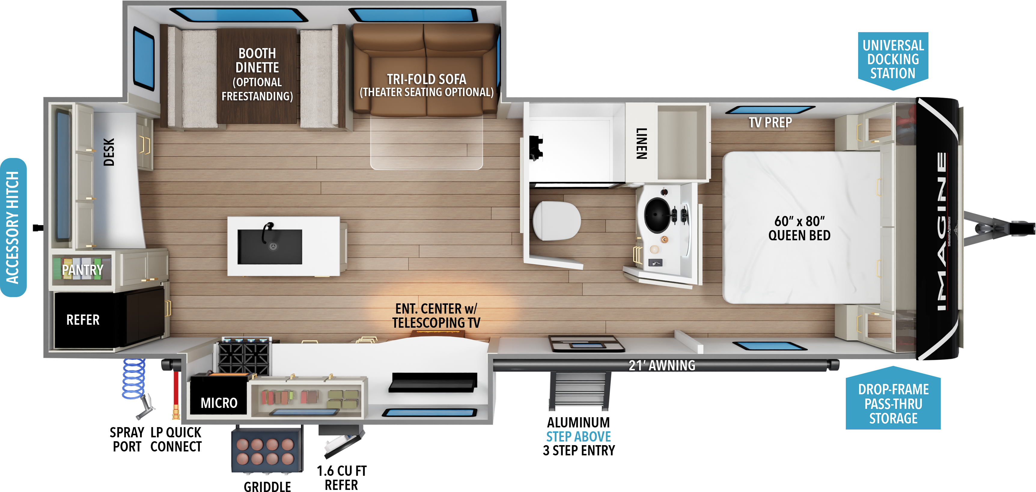 Floorplan diagram for 2027 Grand Design Imagine 2670mk