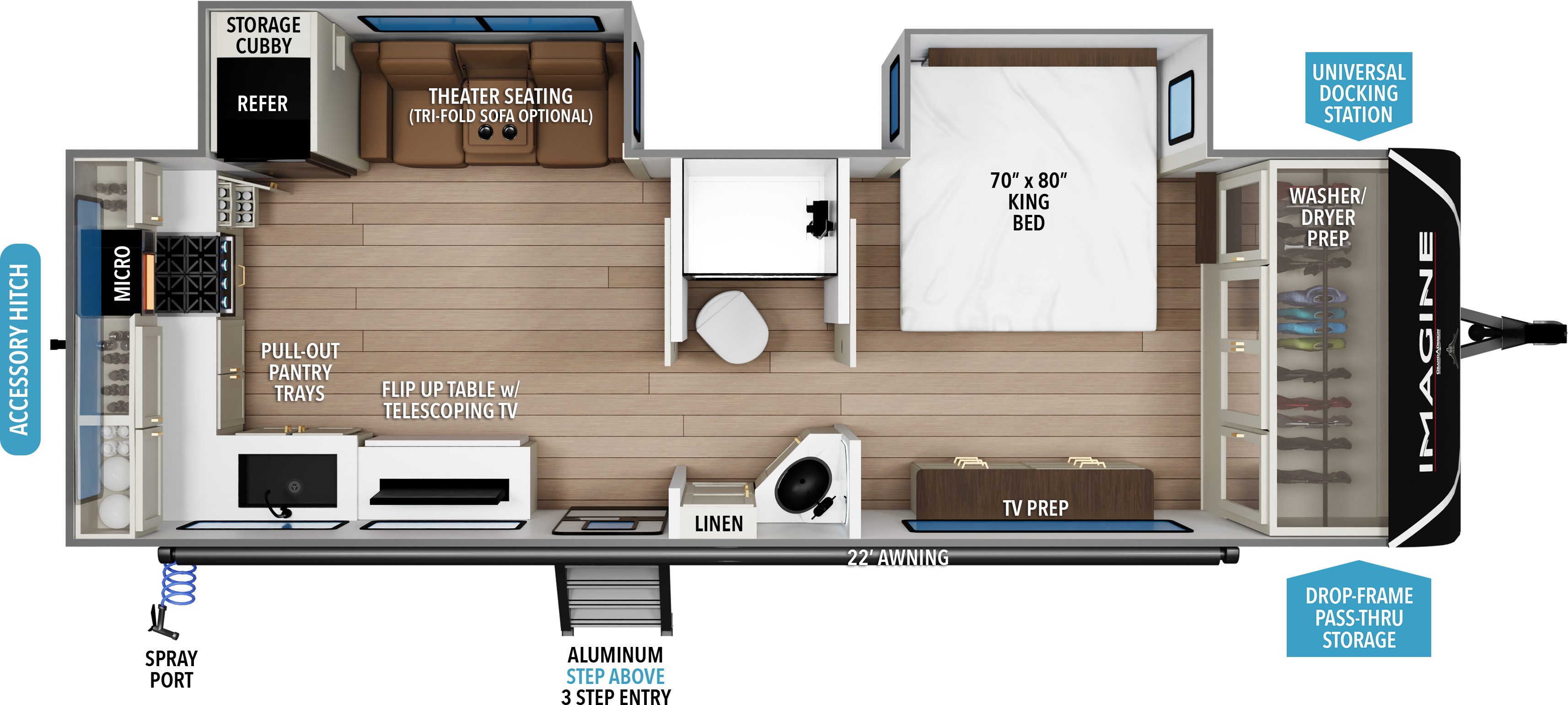 Floorplan diagram for 2027 Grand Design Imagine 2700bs