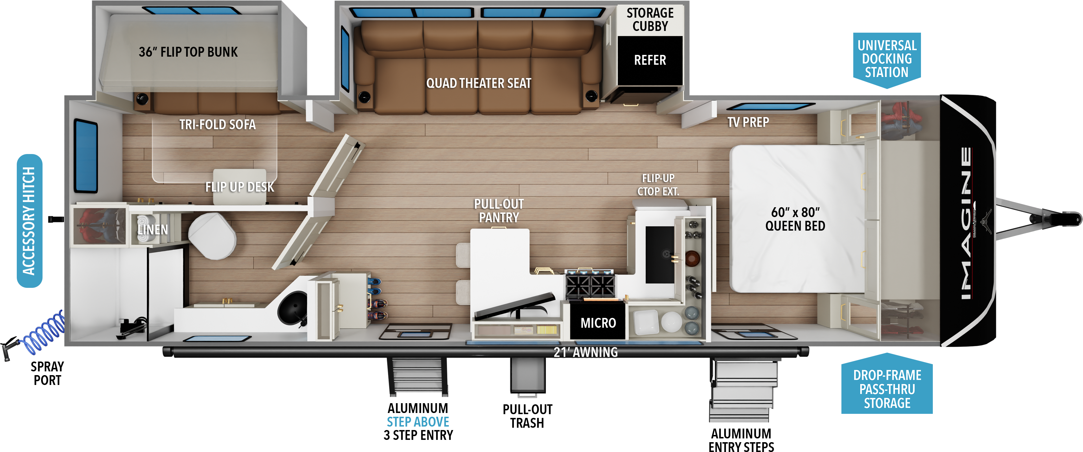 Floorplan diagram for 2027 Grand Design Imagine 2810bh