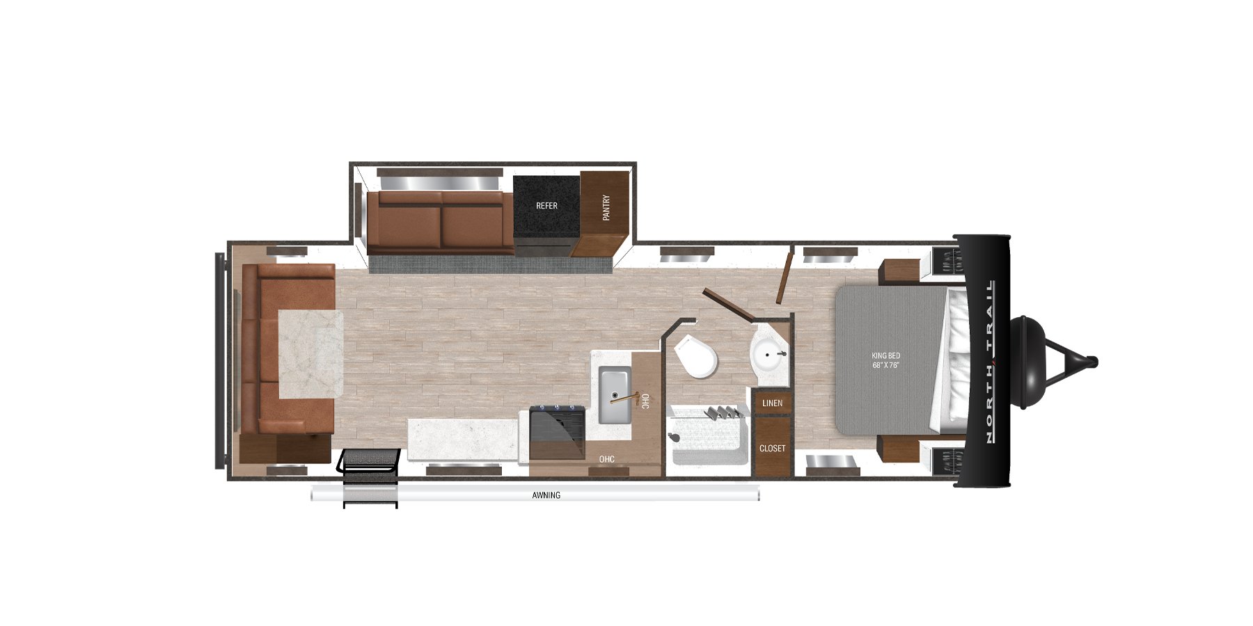 Floorplan diagram for 2025 Heartland North Trail 26RLX