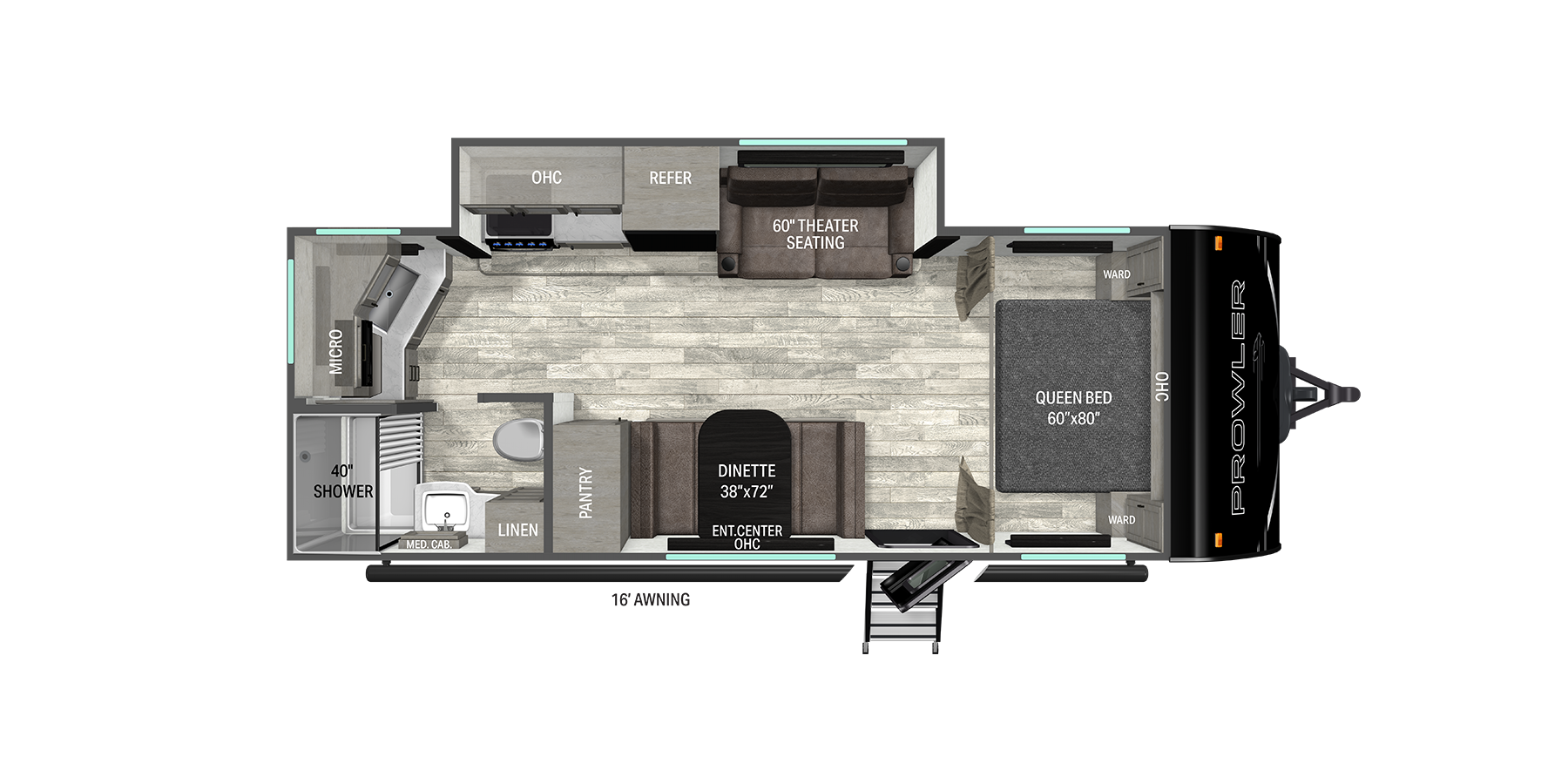 Floorplan diagram for 2026 Heartland Prowler 2201MDS