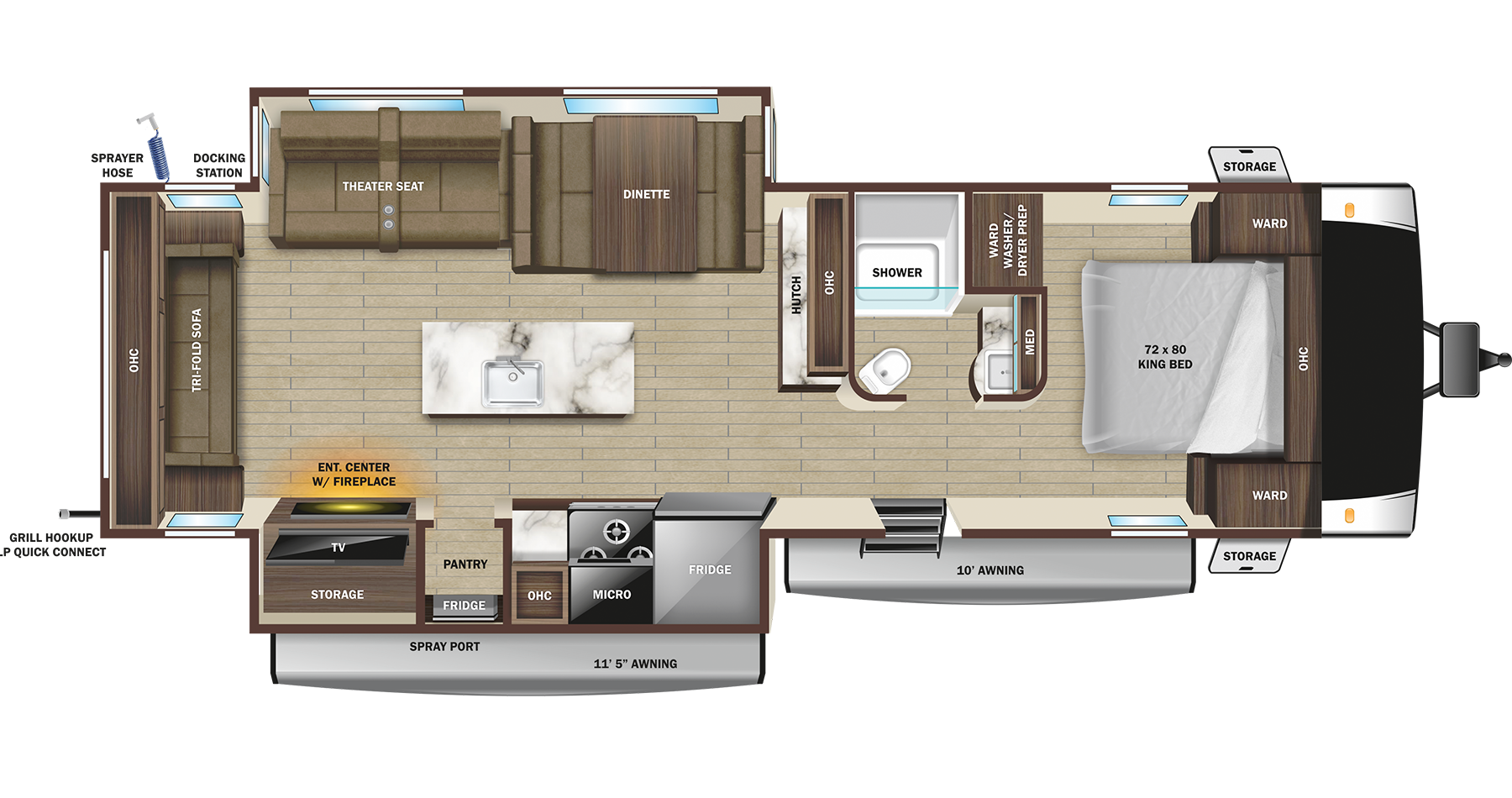 Floorplan diagram for 2025 Open Range Light 275rls
