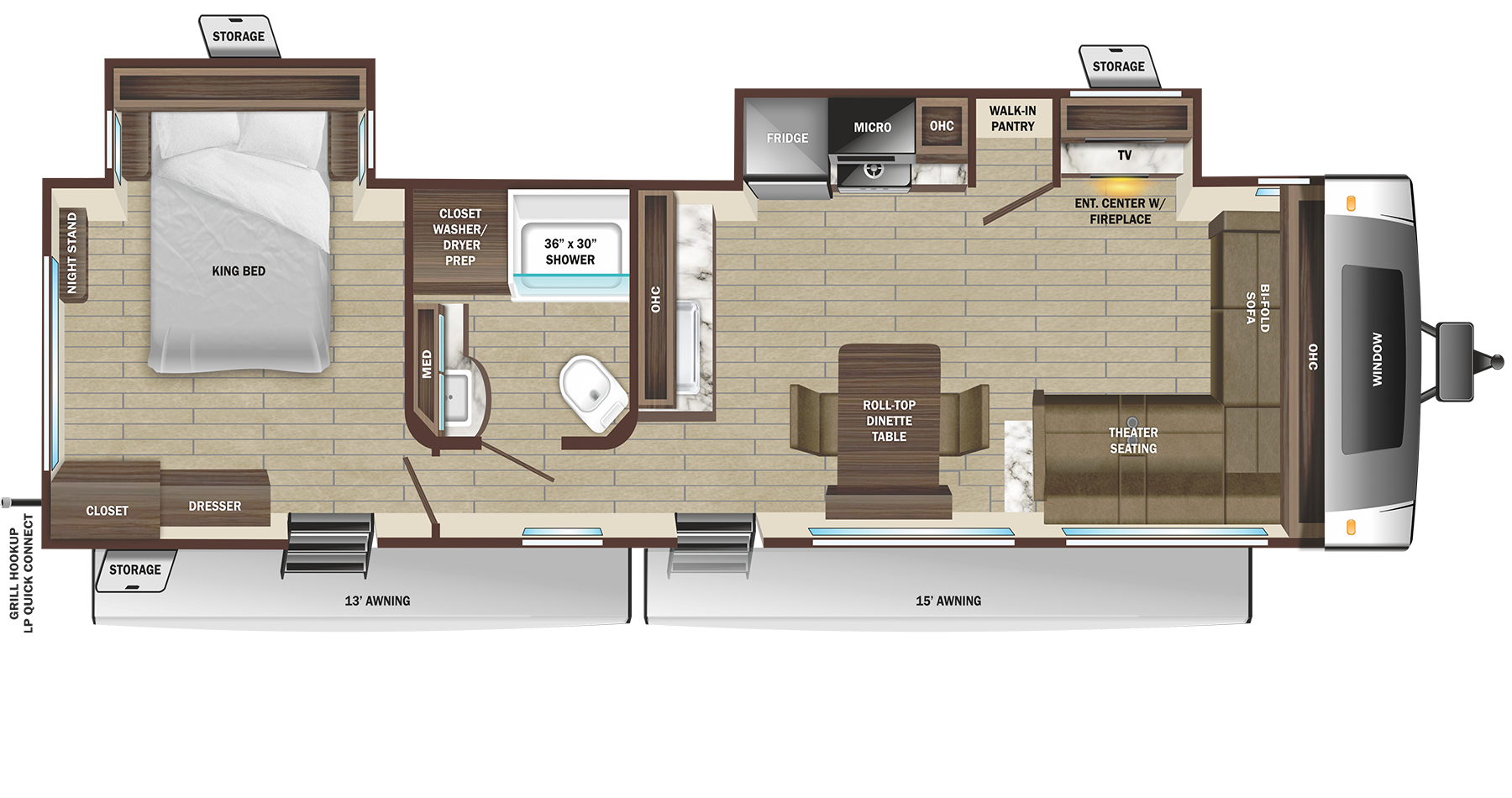 Floorplan diagram for 2025 Open Range Light 305fls