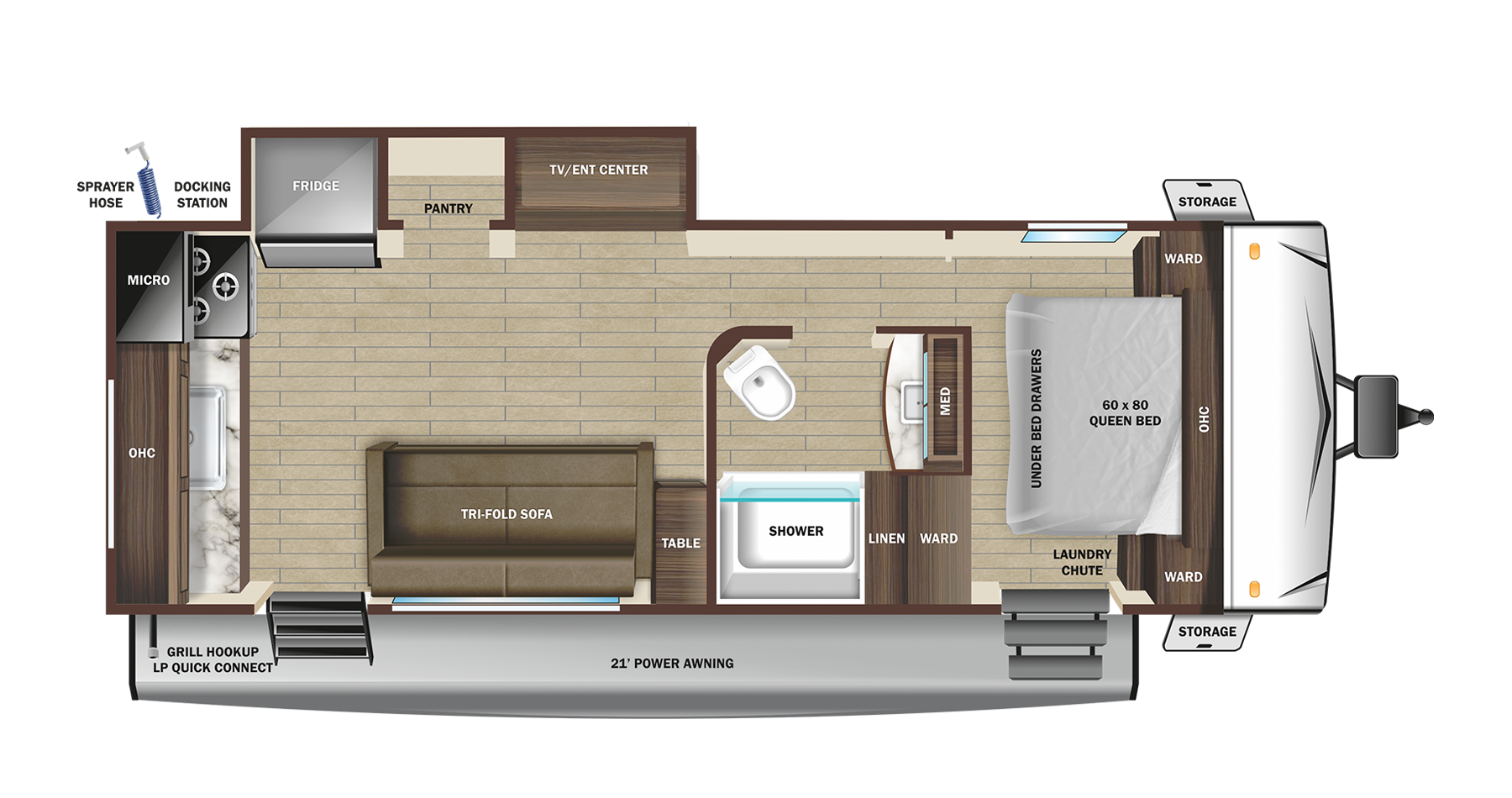 Floorplan diagram for 2023 Open Range Range Lite 232md