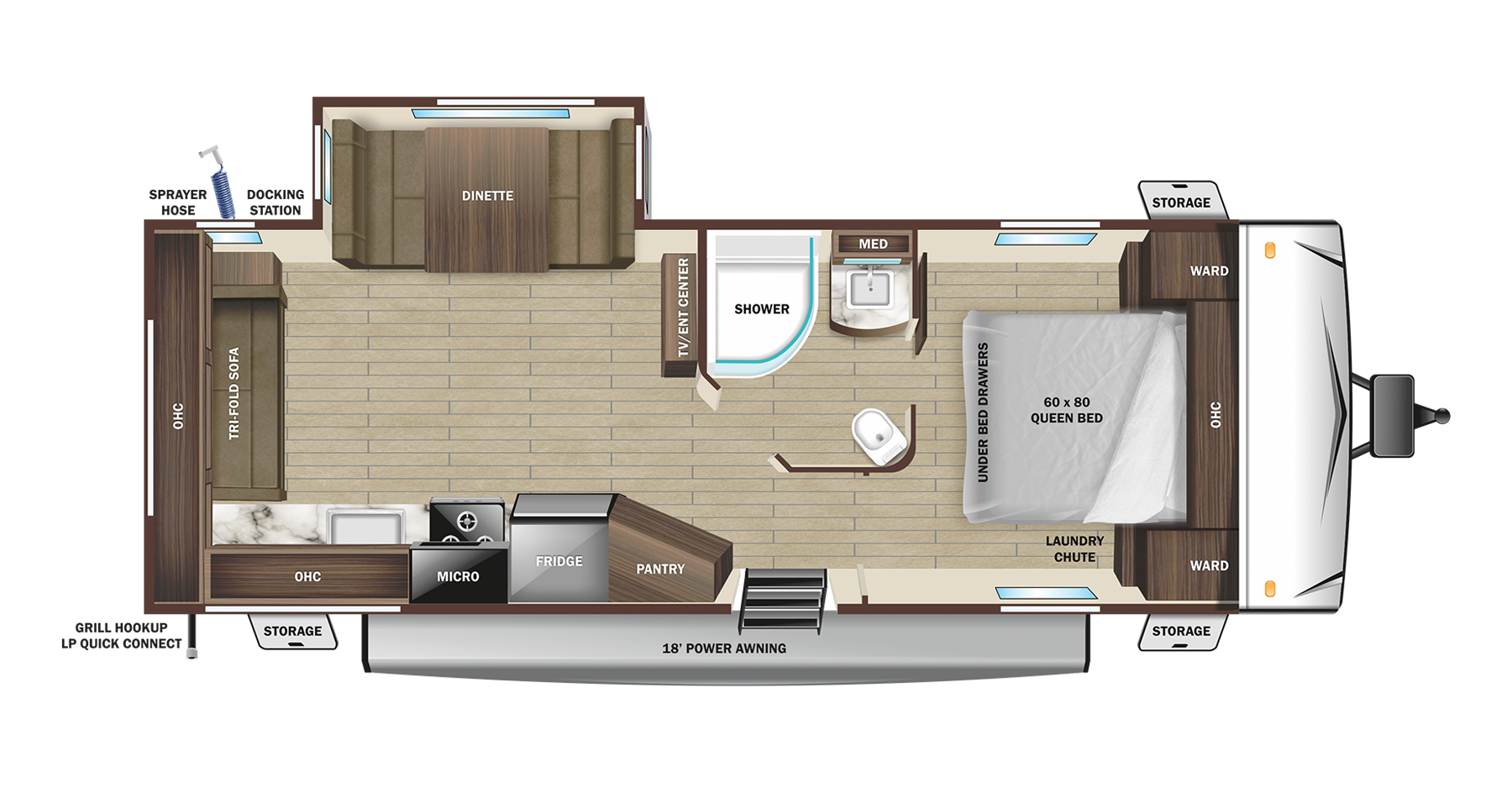 Floorplan diagram for 2023 Open Range Range Lite 242rl