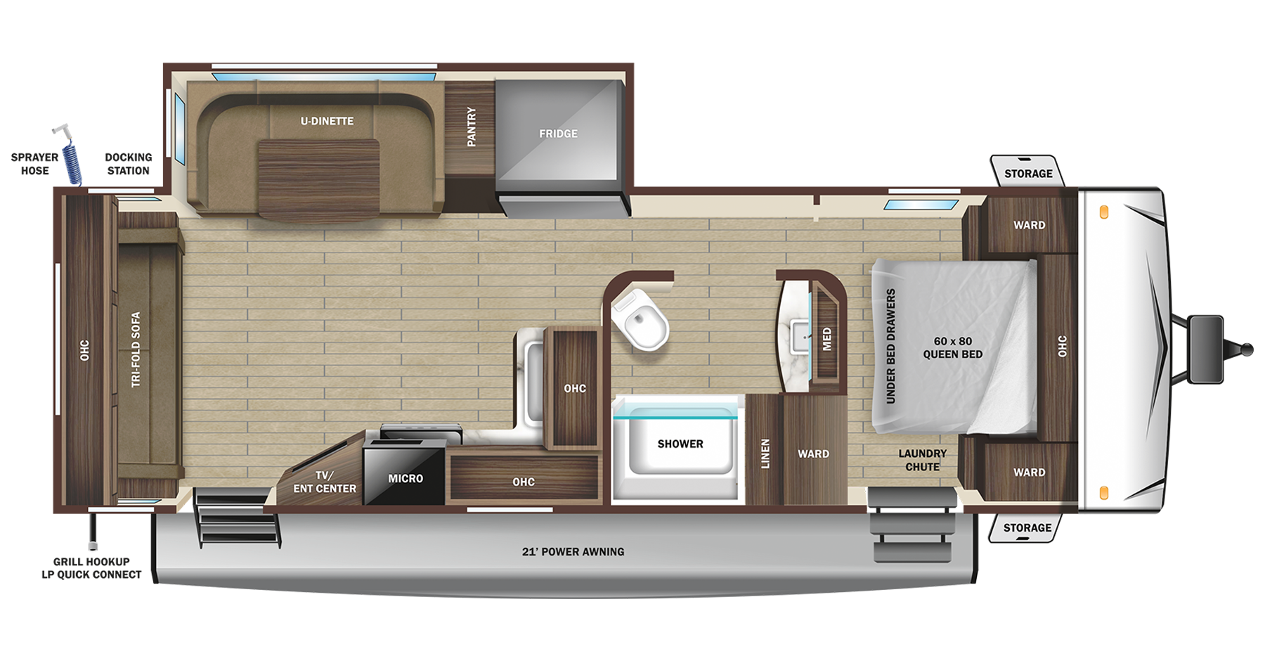 Floorplan diagram for 2023 Open Range Range Lite 262rl