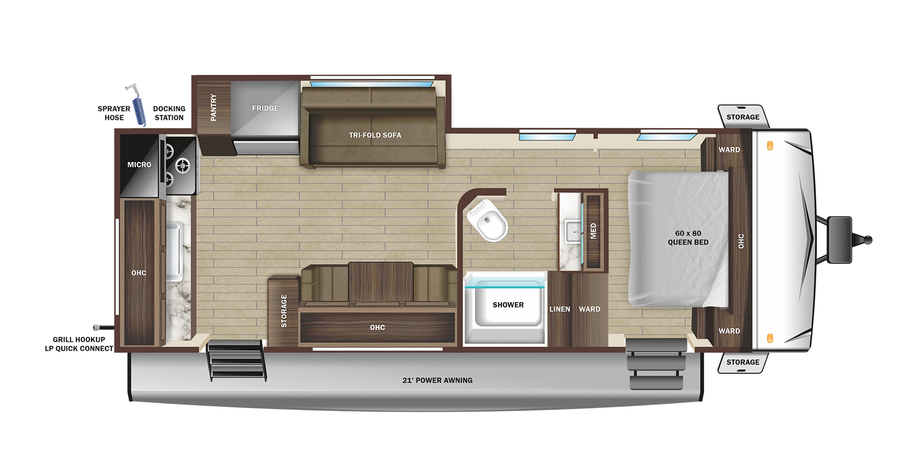 Floorplan diagram for 2024 Open Range Range Lite 233ml