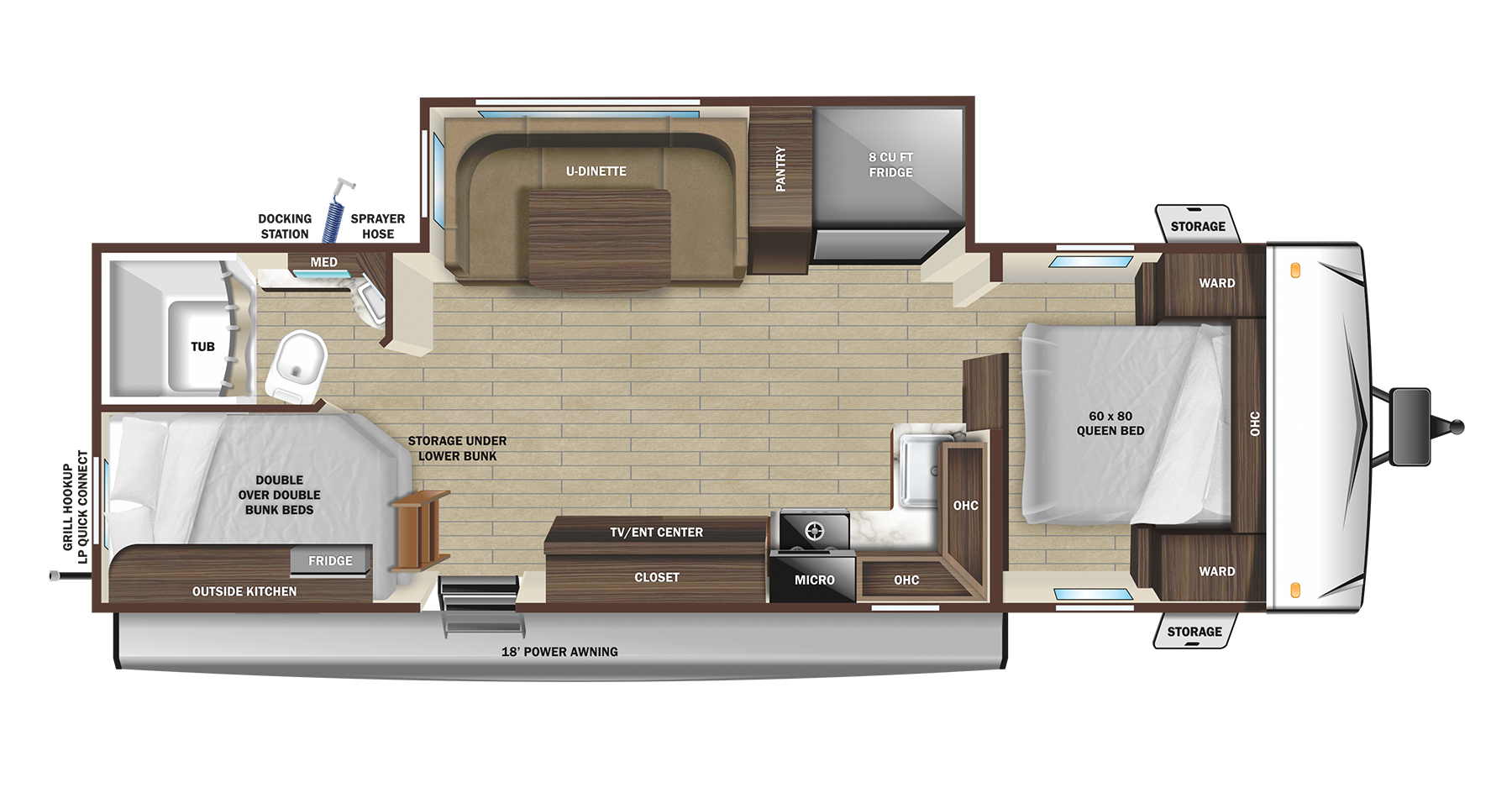 Floorplan diagram for 2024 Open Range Range Lite 241bh