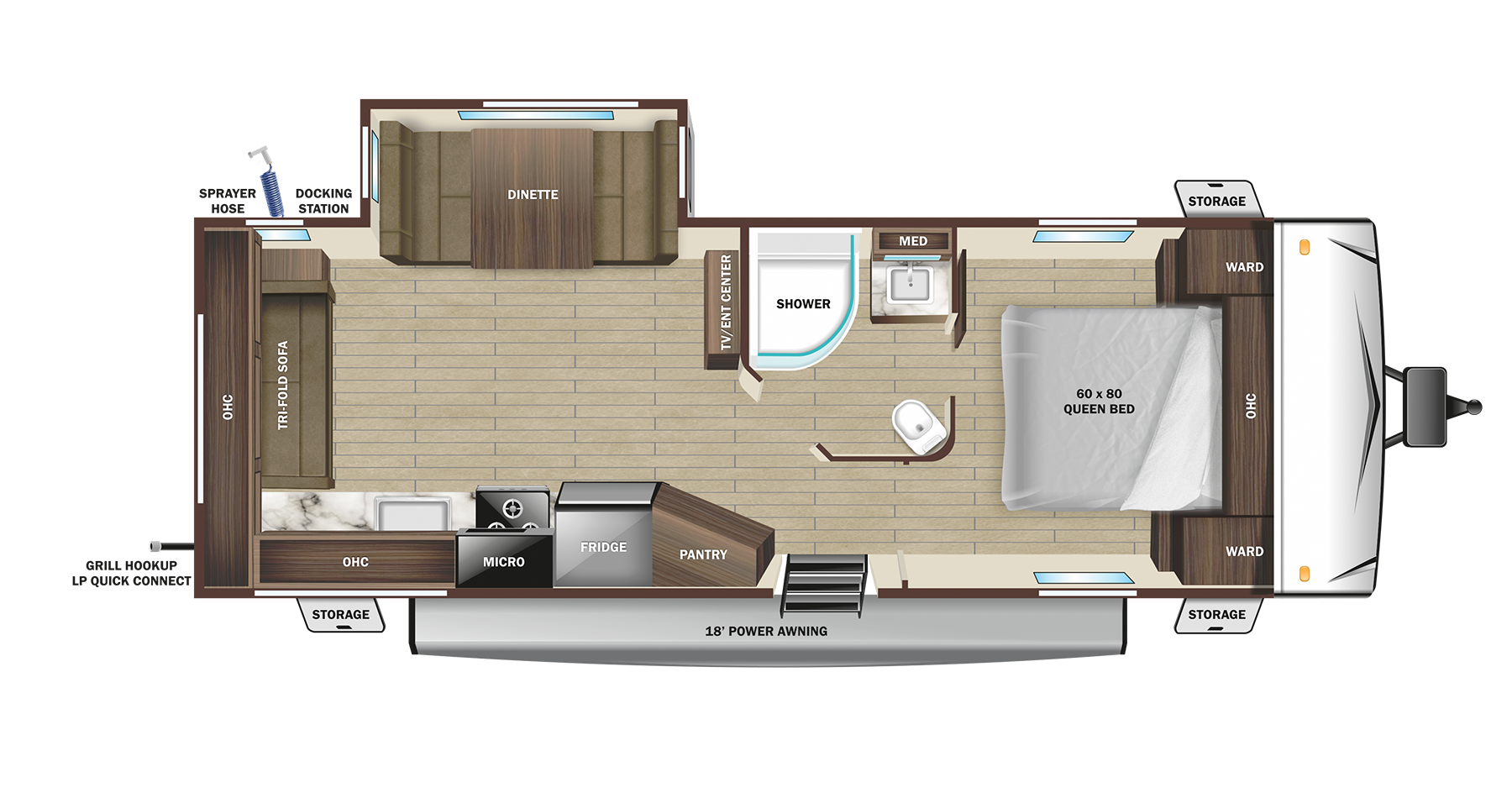Floorplan diagram for 2024 Open Range Range Lite 242rl