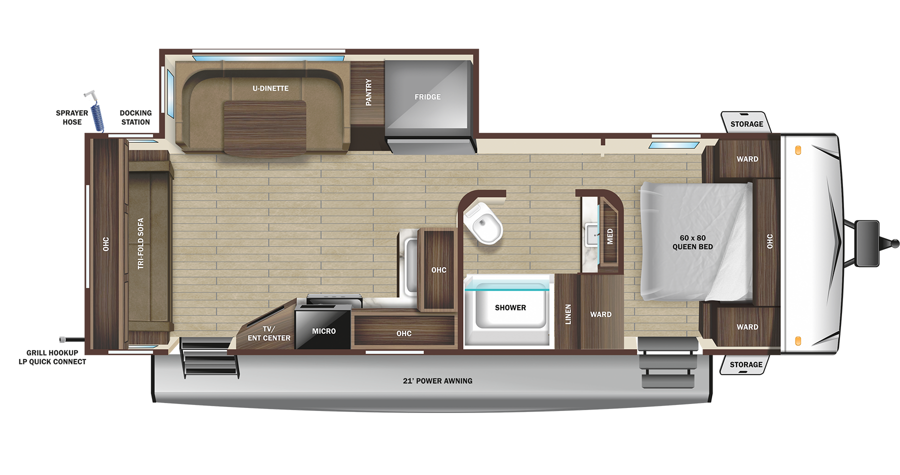 Floorplan diagram for 2024 Open Range Range Lite 262rl