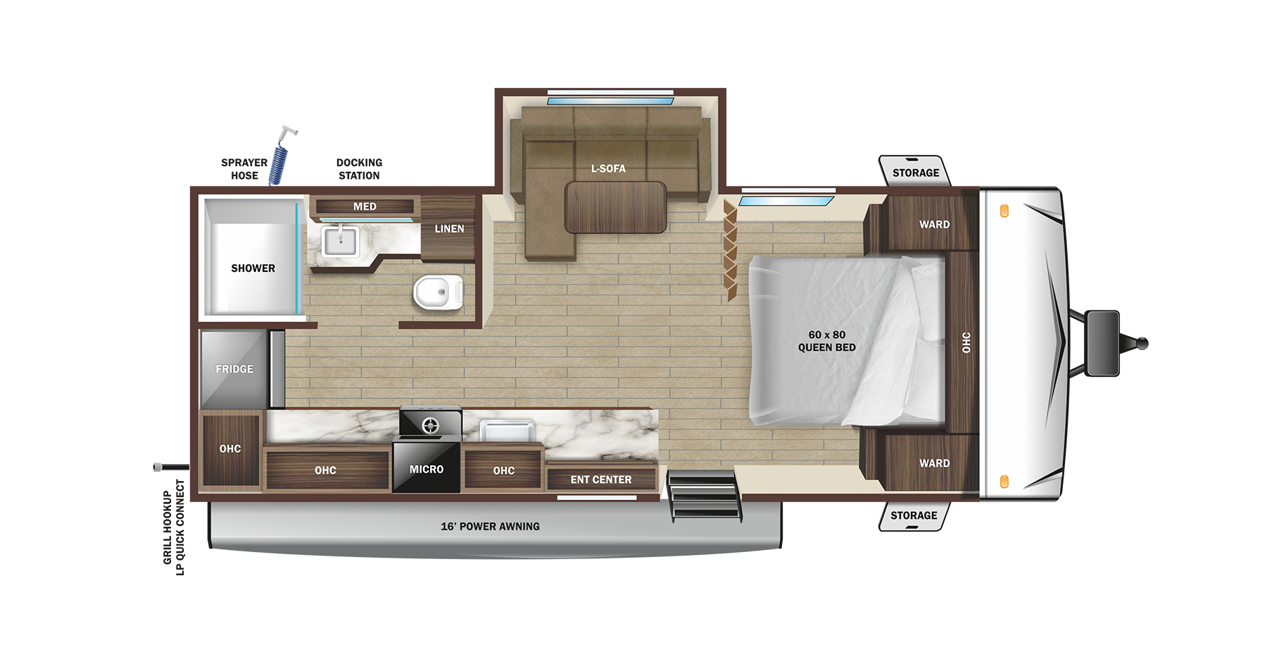 Floorplan diagram for 2025 Open Range Range Lite 189rg