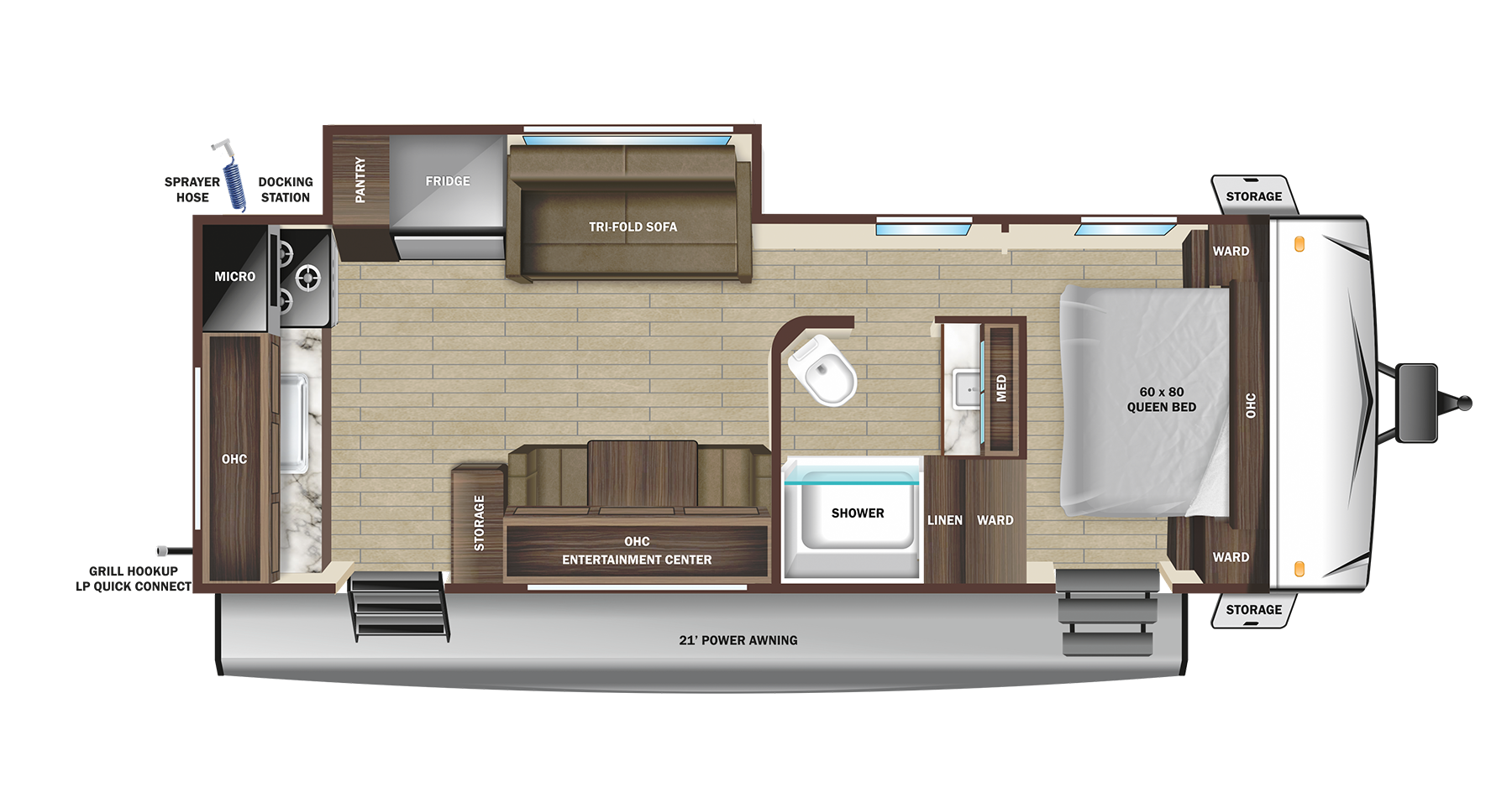 Floorplan diagram for 2025 Open Range Range Lite 233ml