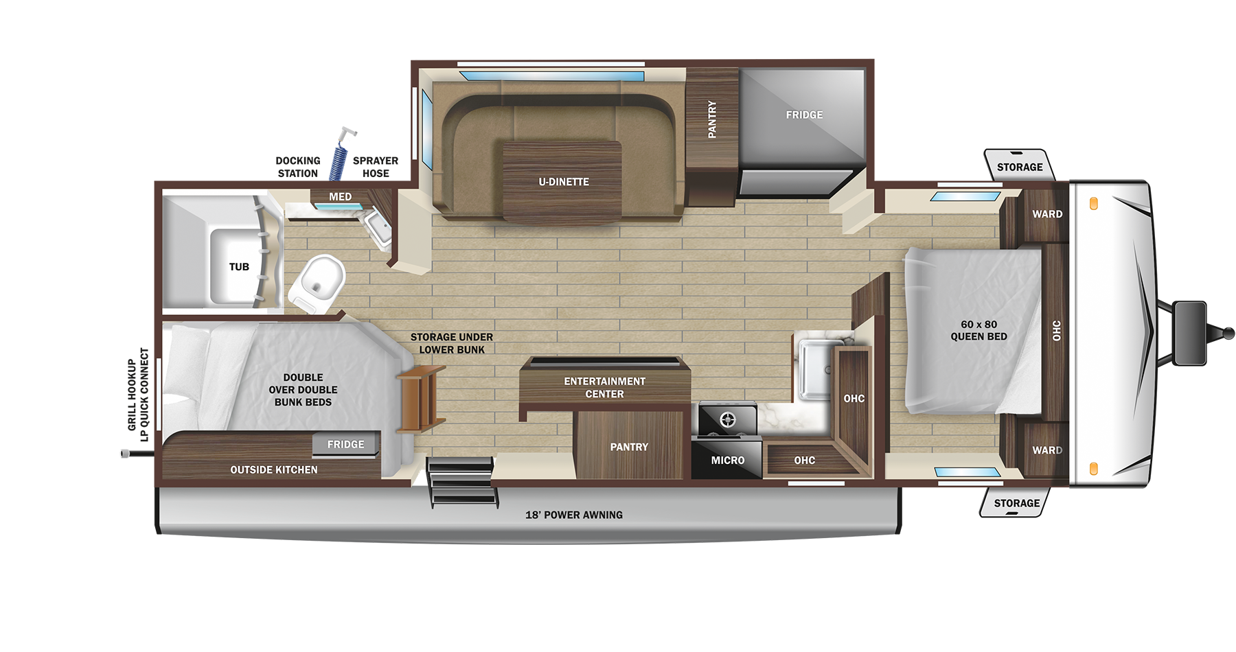 Floorplan diagram for 2025 Open Range Range Lite 241bh