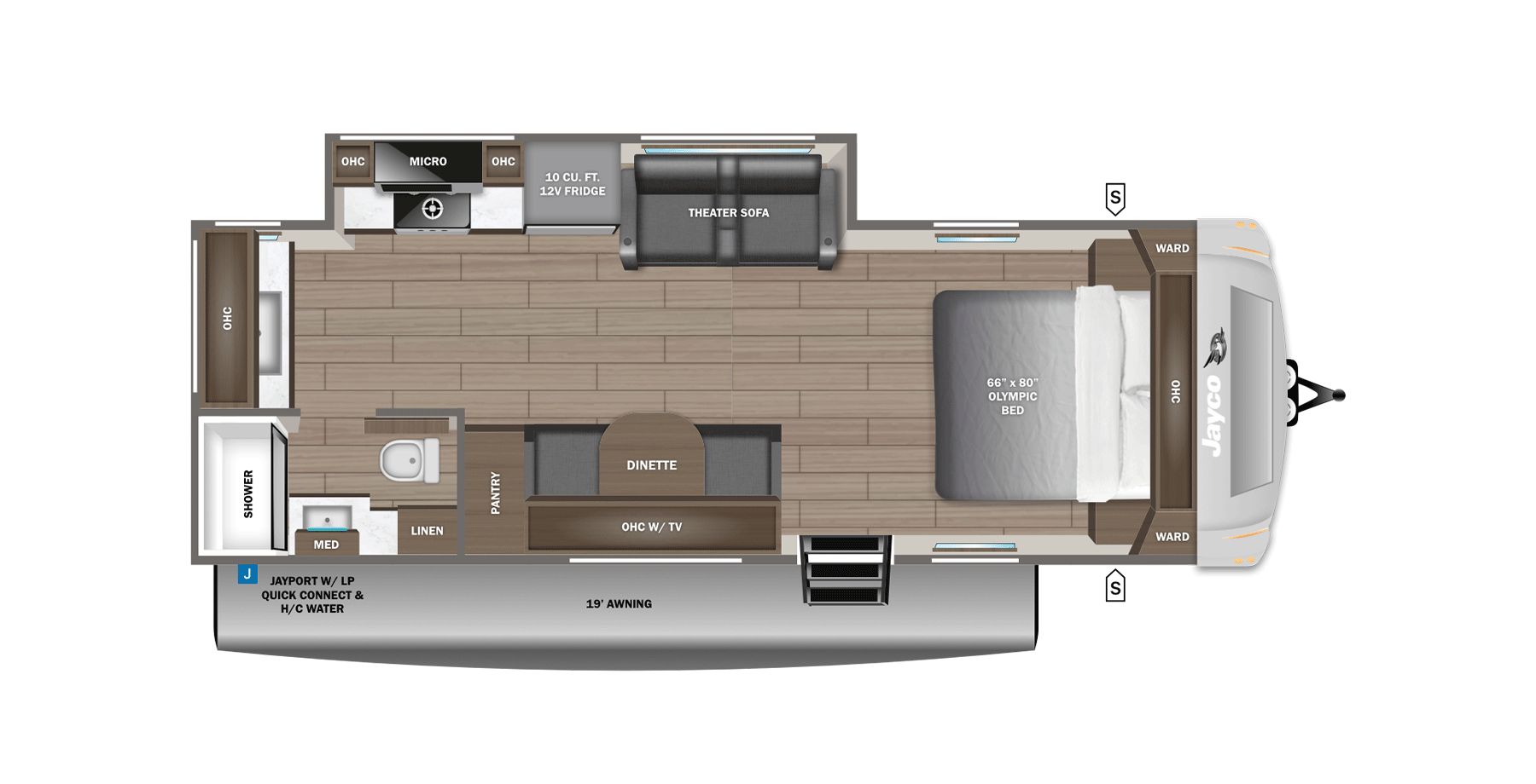 Floorplan diagram for 2027 Jayco Eagle 230mlcs