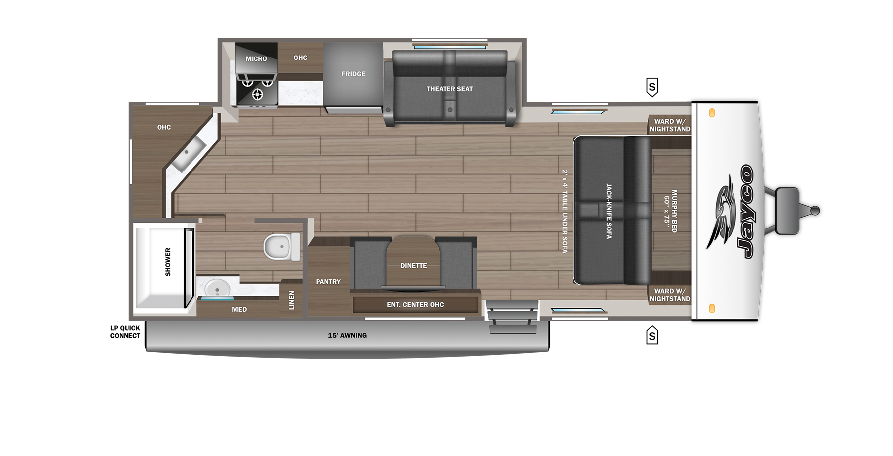 Floorplan diagram for 2027 Jayco Jay Feather 21mml
