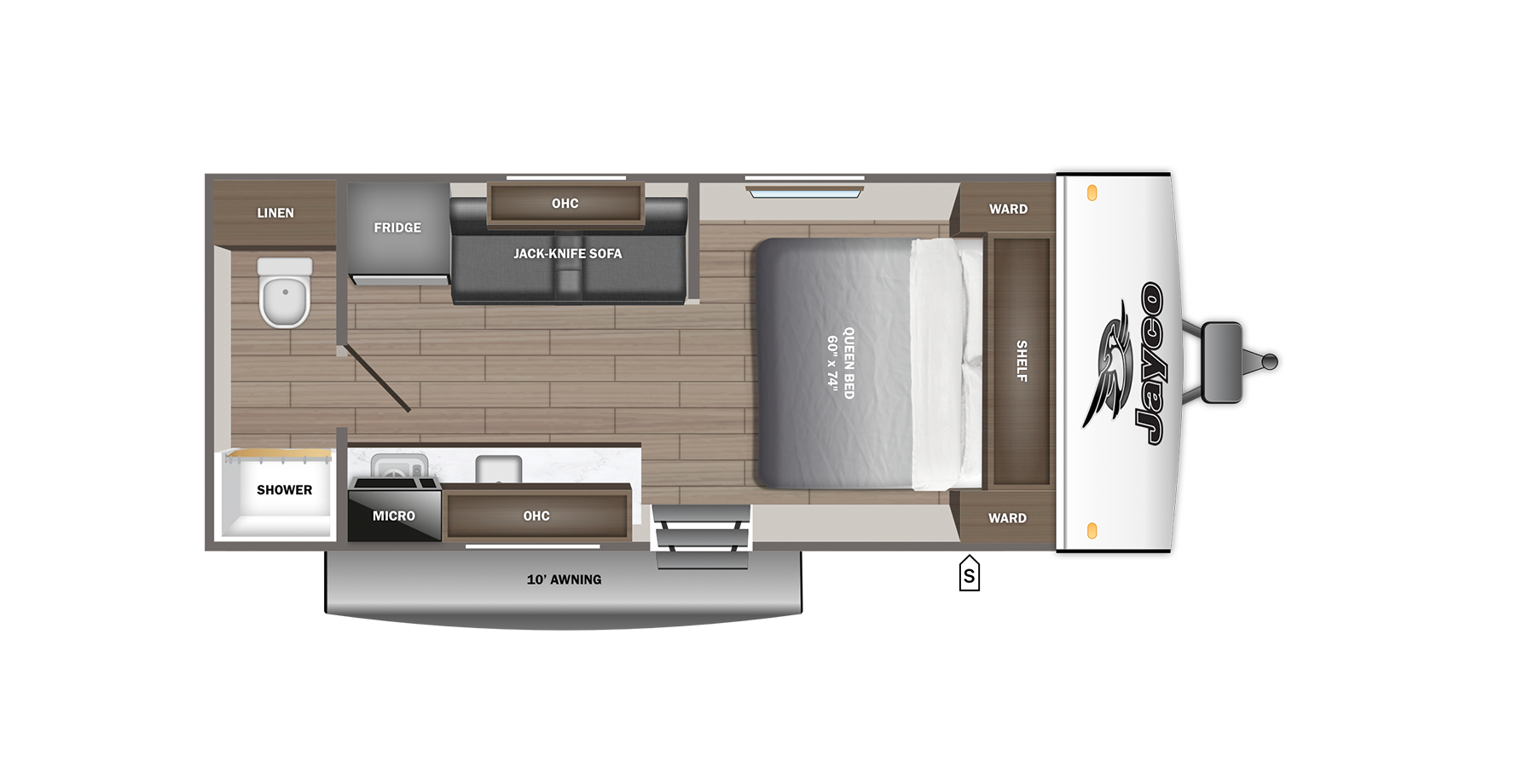 Floorplan diagram for 2027 Jayco Jay Feather Air SL 17rbsl