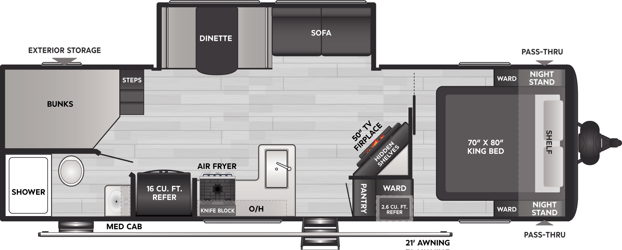 Floorplan diagram for 2027 Coleman Coleman Lantern 28BHS