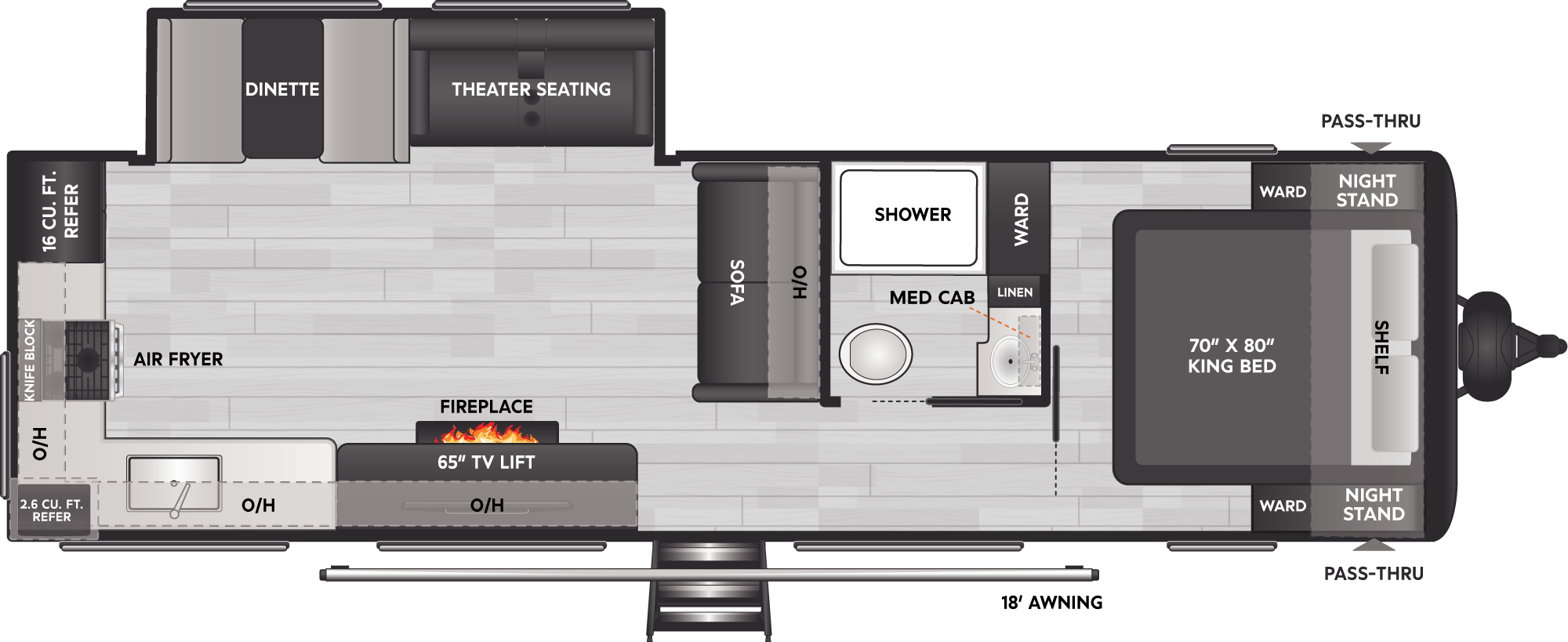 Floorplan diagram for 2027 Coleman Coleman Lantern 29RKS