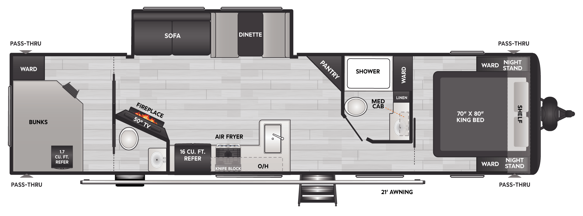 Floorplan diagram for 2027 Coleman Coleman Lantern 32BHS