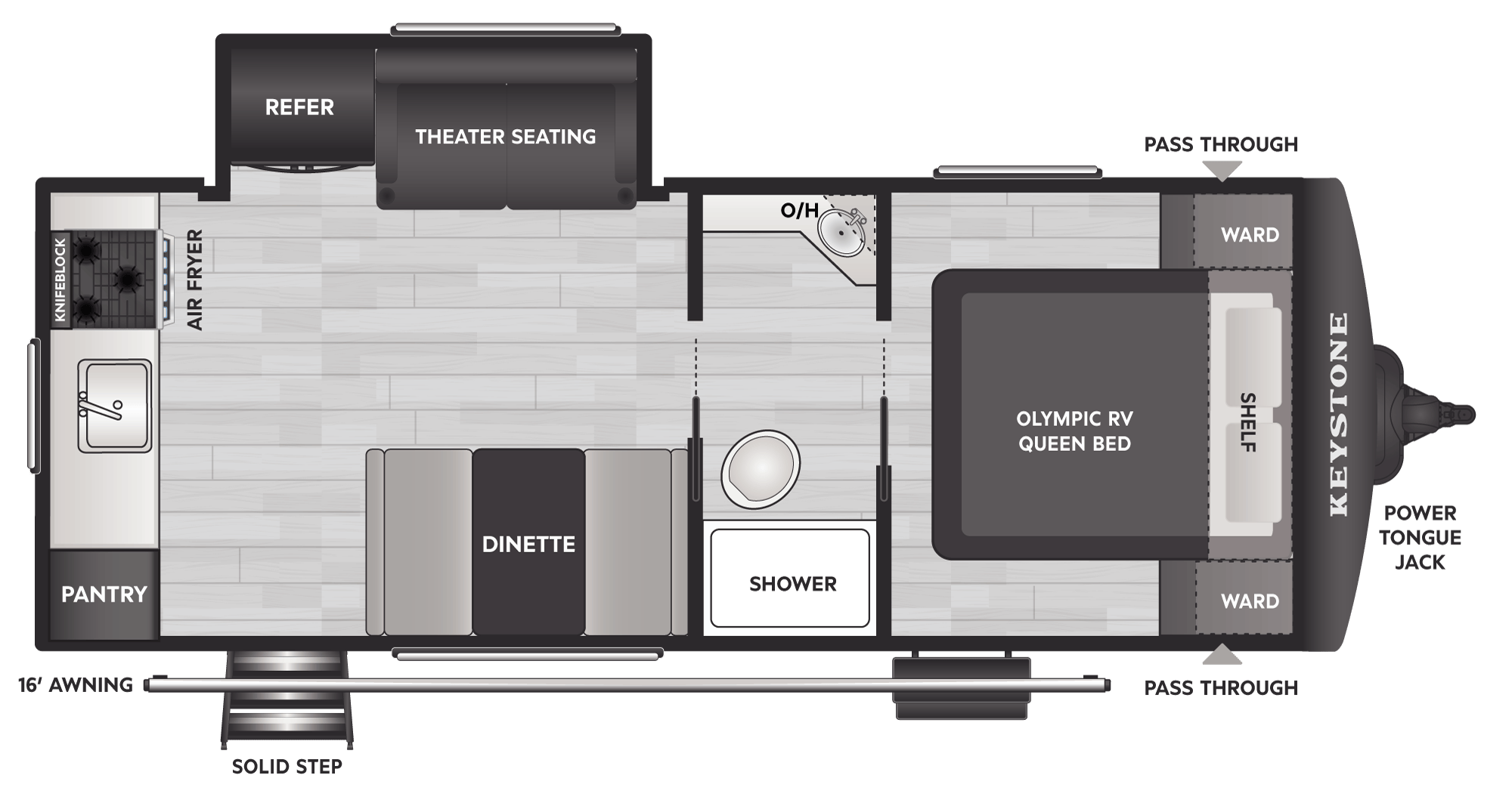 Floorplan diagram for 2027 Keystone Springdale 2120RKSWE