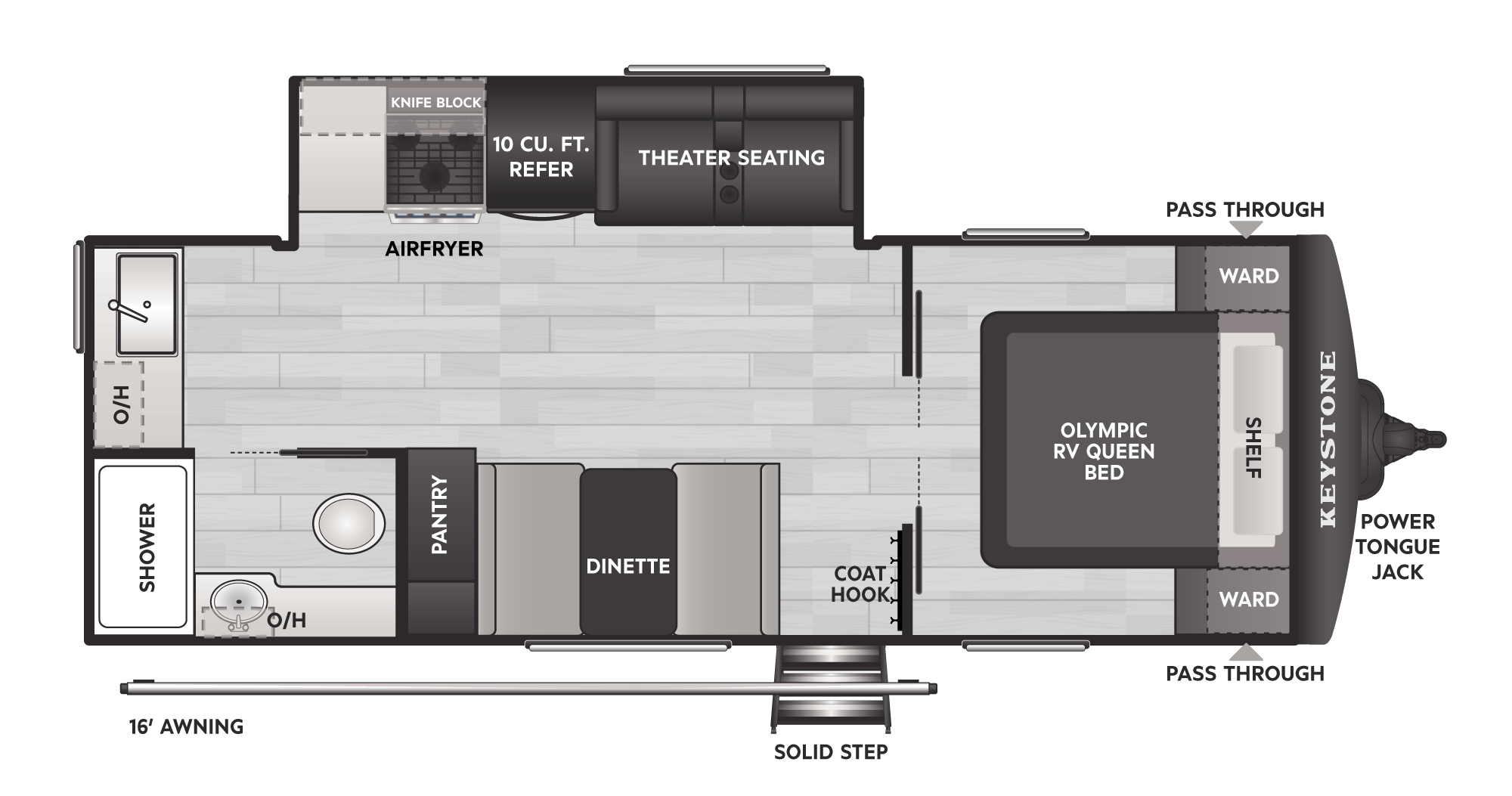 Floorplan diagram for 2027 Keystone Springdale 2340MLSWE