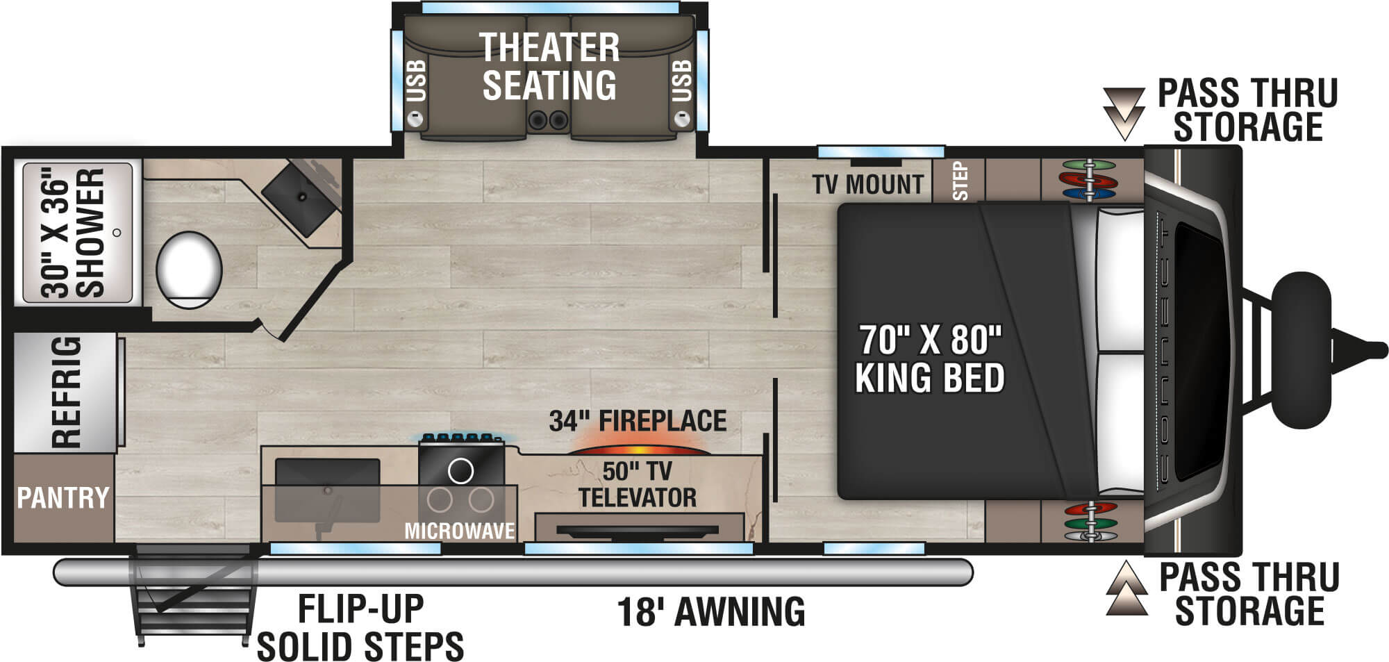 Floorplan diagram for 2027 KZ Connect C221ML
