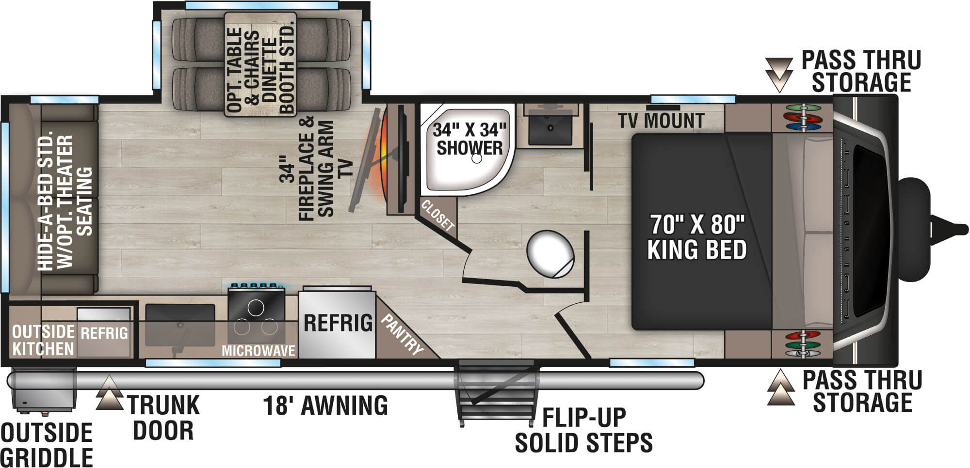 Floorplan diagram for 2027 KZ Connect C241RLK