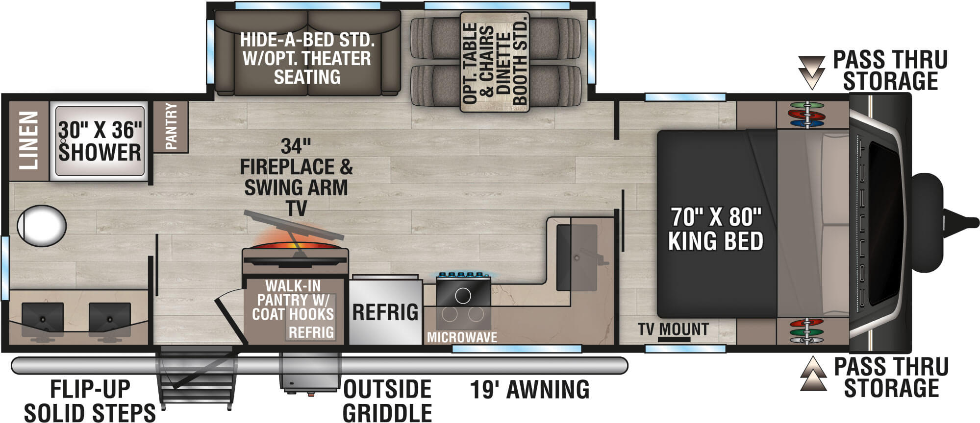 Floorplan diagram for 2027 KZ Connect C261RB