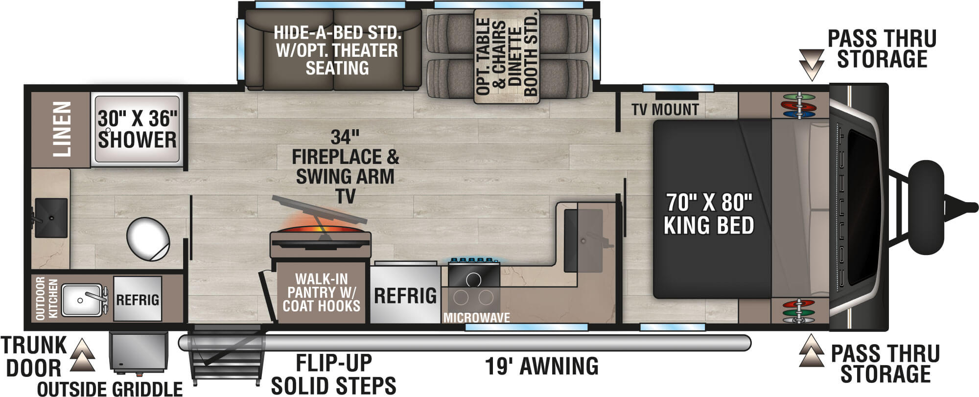 Floorplan diagram for 2027 KZ Connect C271RBK