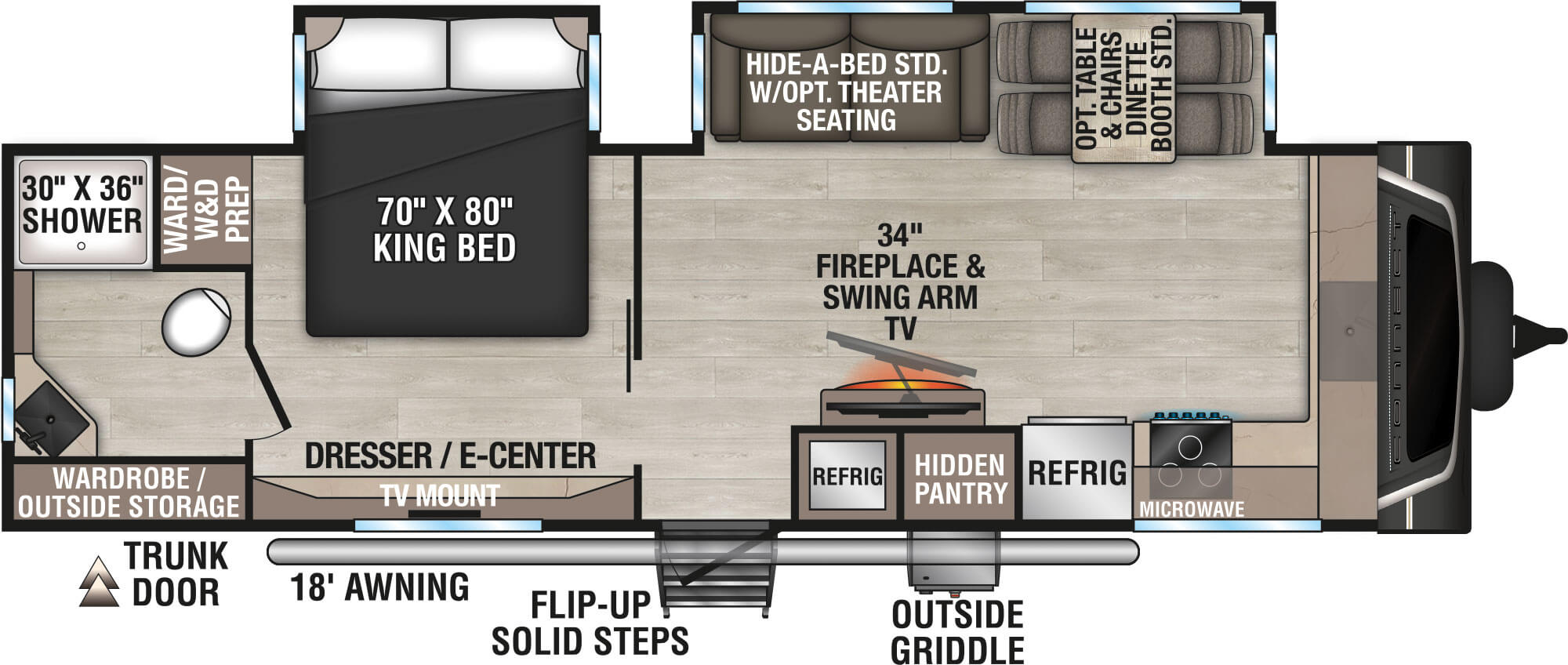 Floorplan diagram for 2027 KZ Connect C282FKK