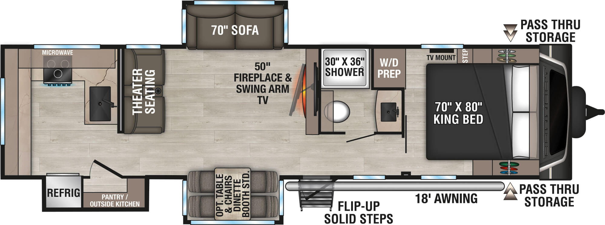 Floorplan diagram for 2027 KZ Connect C303RK