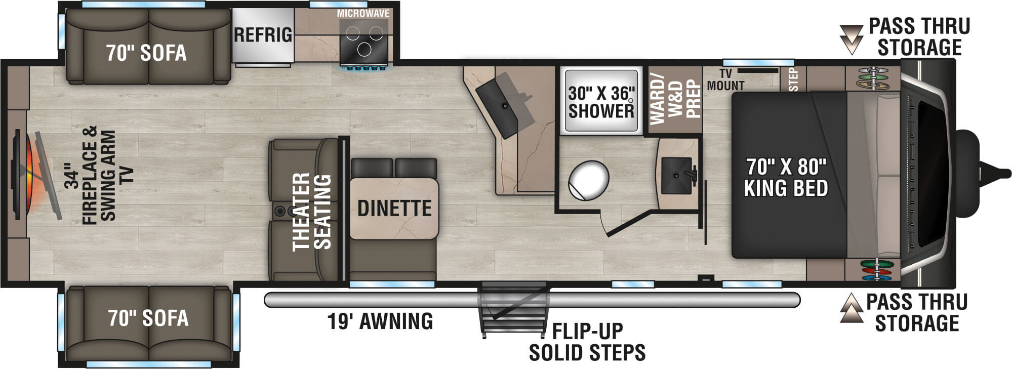 Floorplan diagram for 2027 KZ Connect C312RE