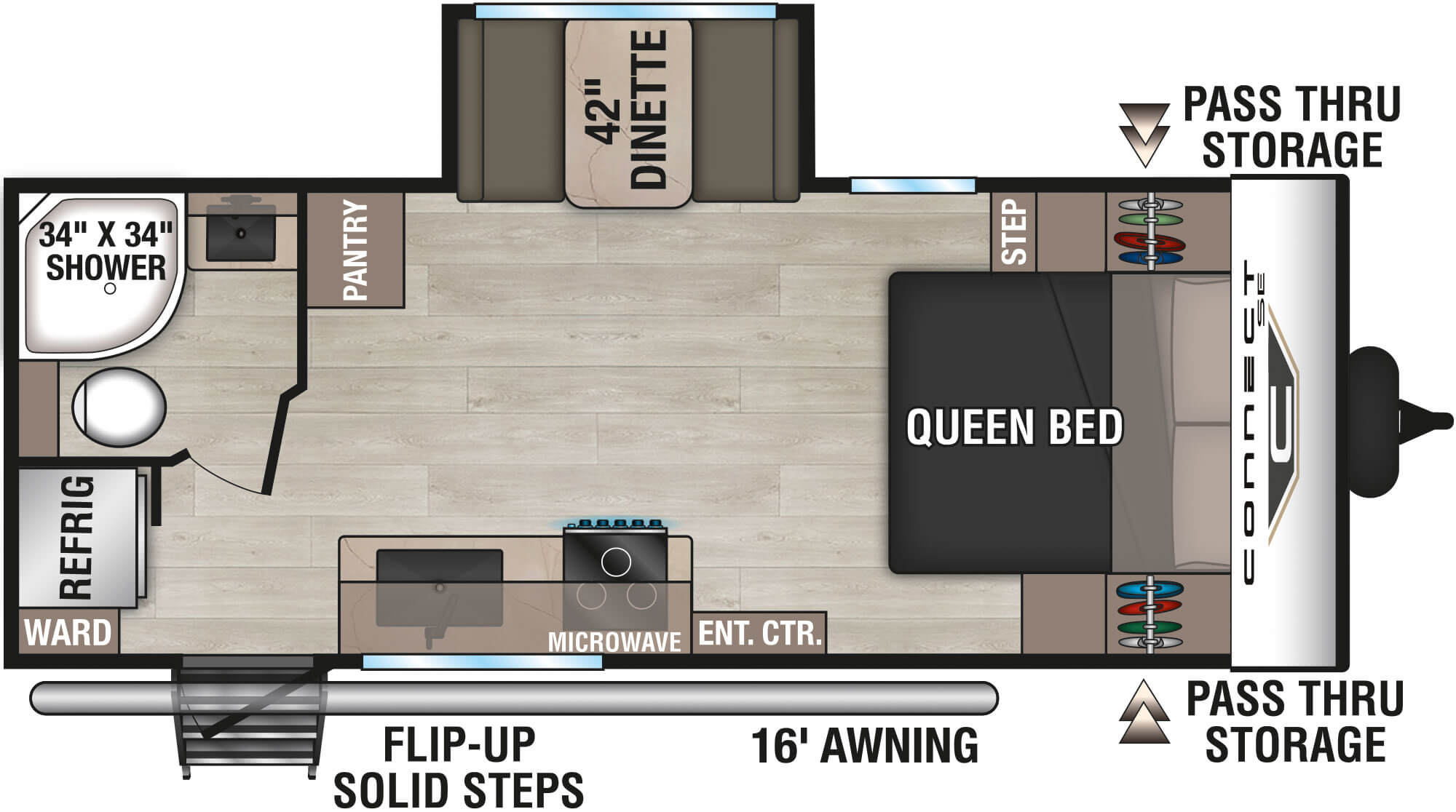 Floorplan diagram for 2027 KZ Connect SE C201MLSE