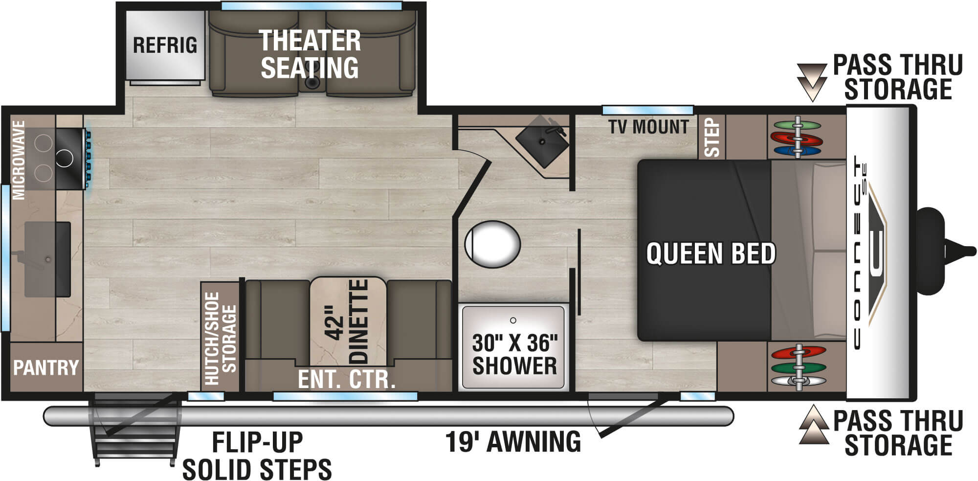 Floorplan diagram for 2027 KZ Connect SE C221RKSE