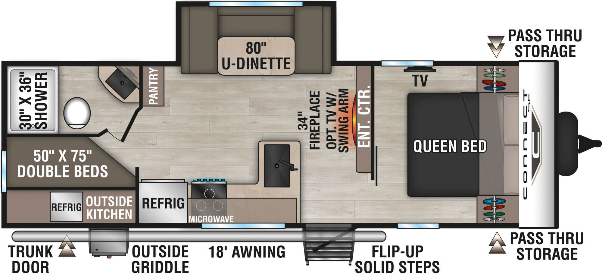 Floorplan diagram for 2027 KZ Connect SE C241BHKSE