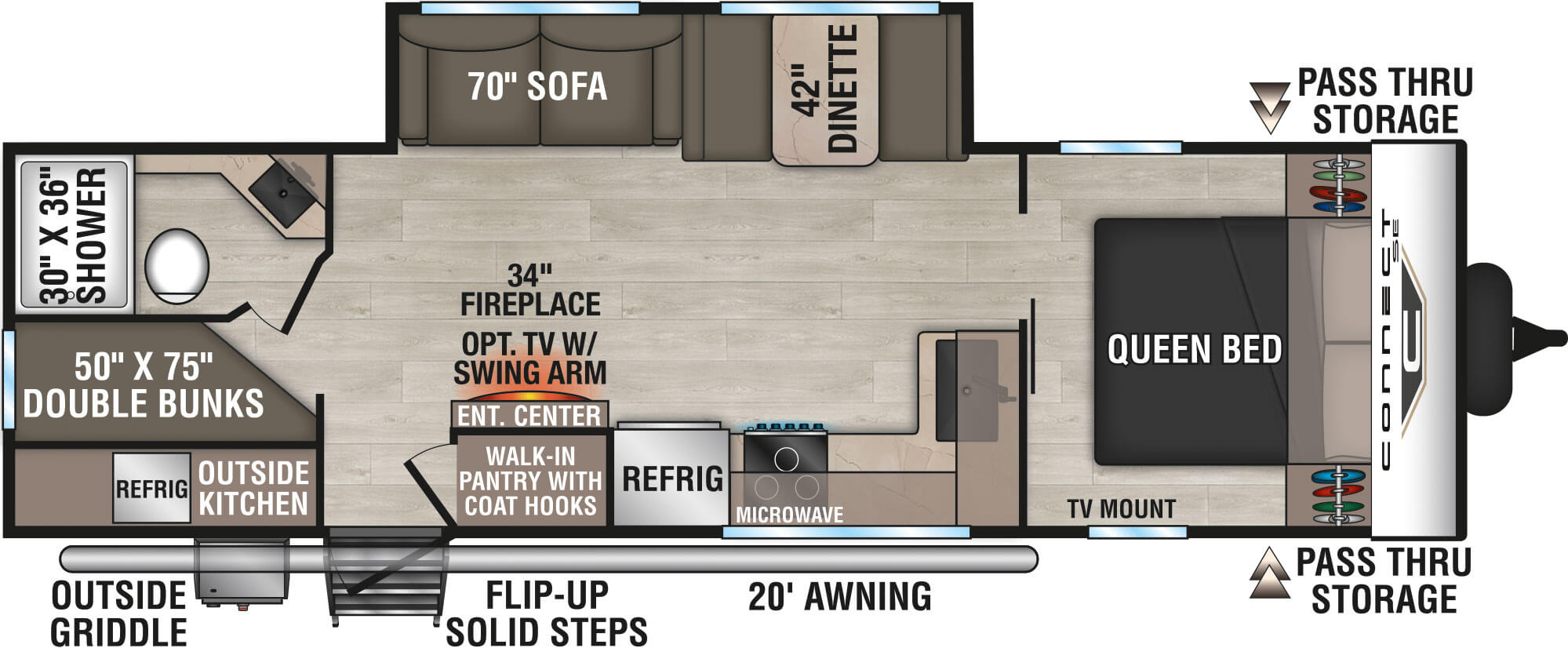 Floorplan diagram for 2027 KZ Connect SE C271BHKSE