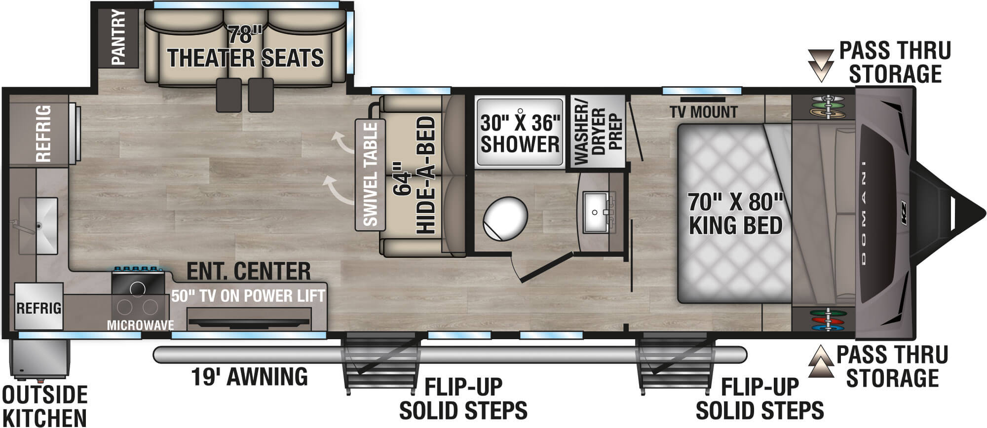 Floorplan diagram for 2027 KZ Domani DM281ML