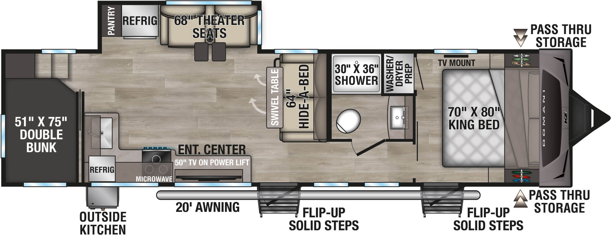 Floorplan diagram for 2027 KZ Domani DM311BH
