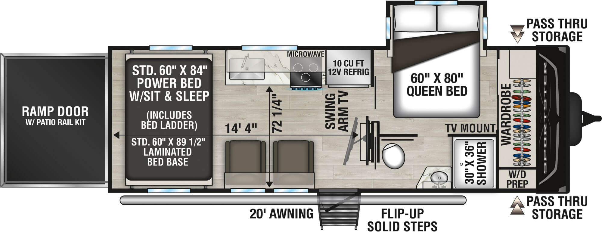 Floorplan diagram for 2027 KZ Sportster X 22X