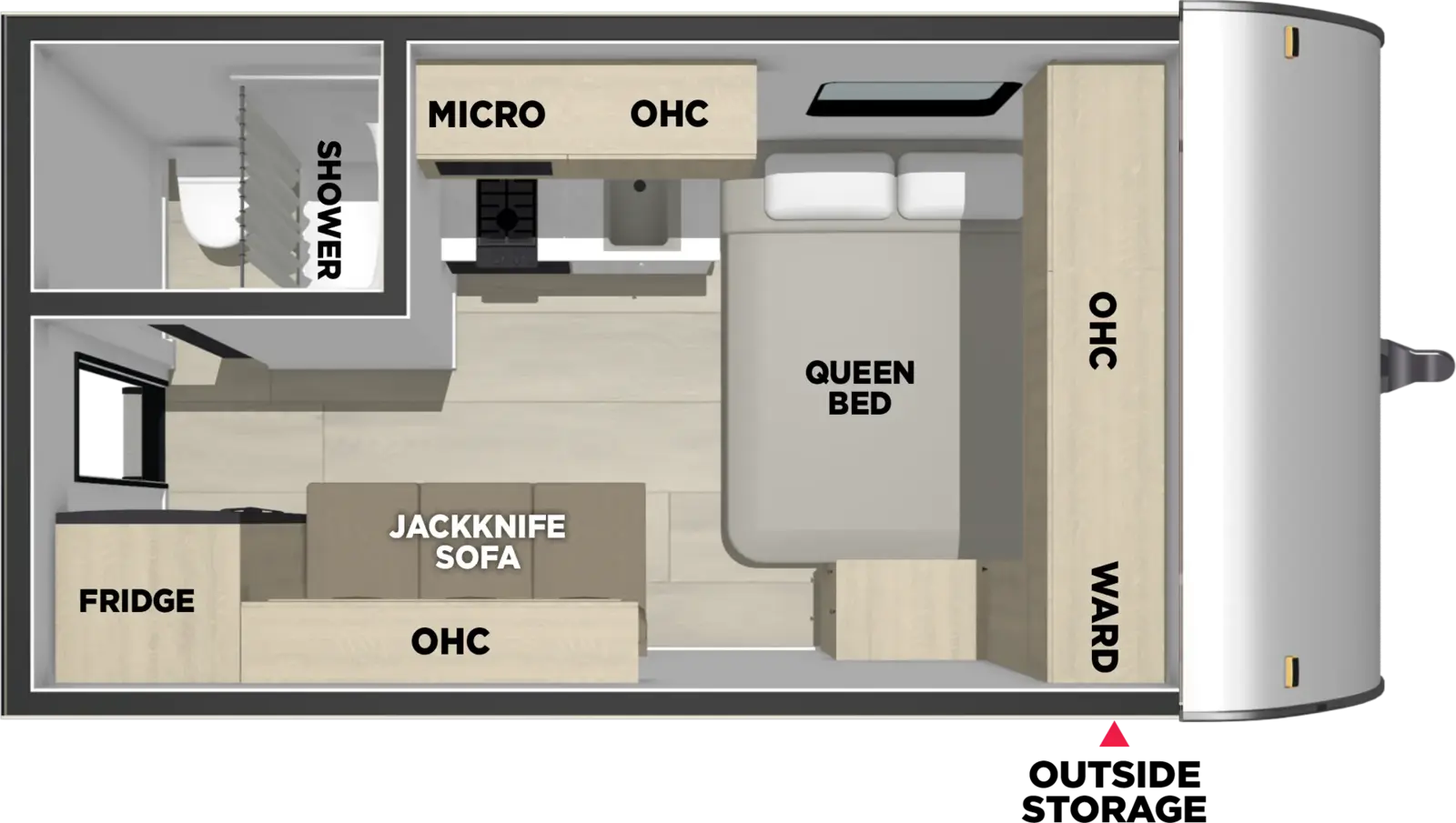 Floorplan diagram for 2027 Shasta Shasta I-5 Edition & Compact 16RE