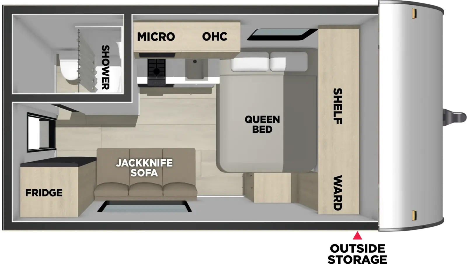 Floorplan diagram for 2027 Shasta Shasta I-5 Edition & Compact 17DB