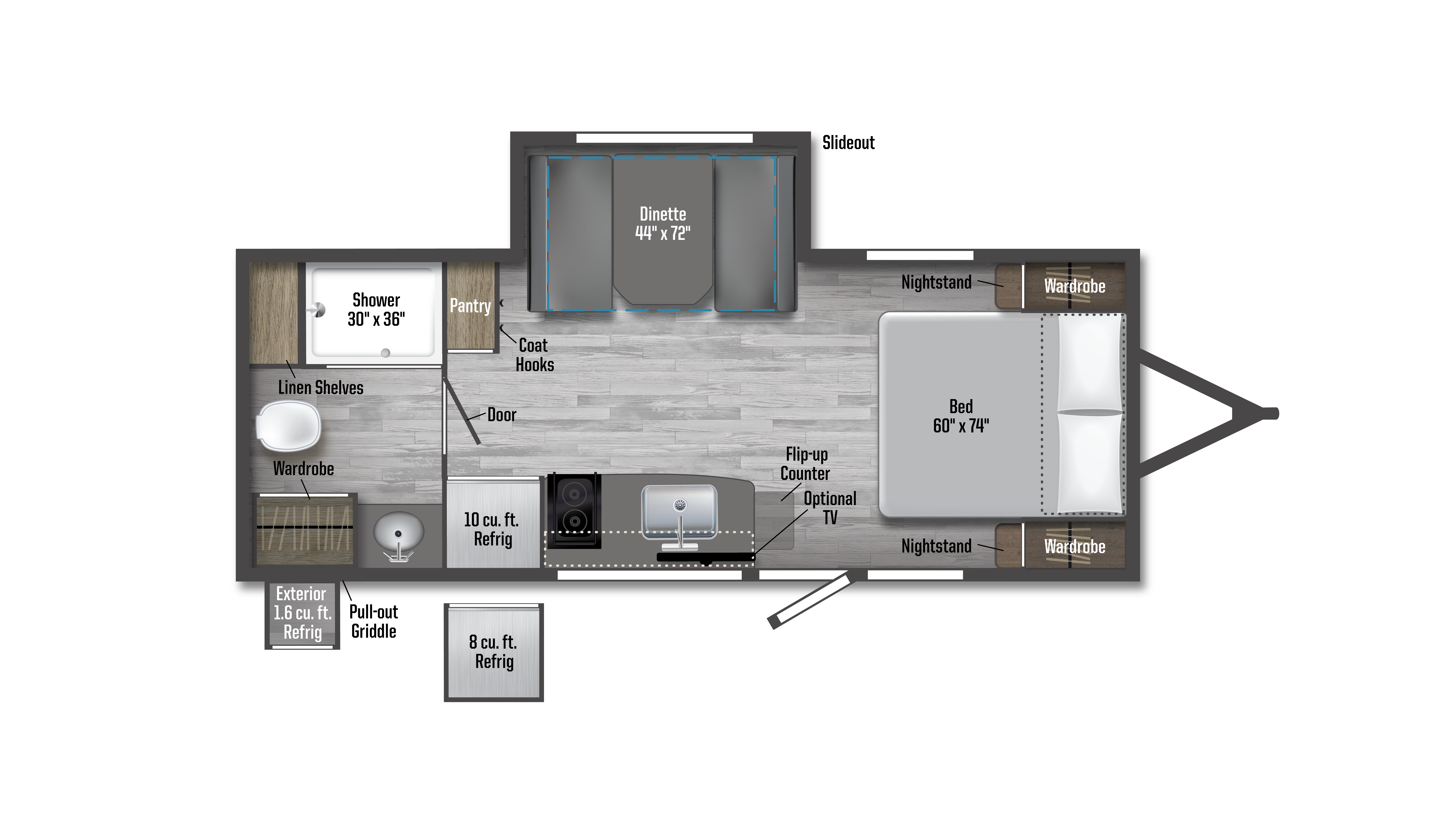 Floorplan diagram for 2025 Winnebago M-Series 1923rb