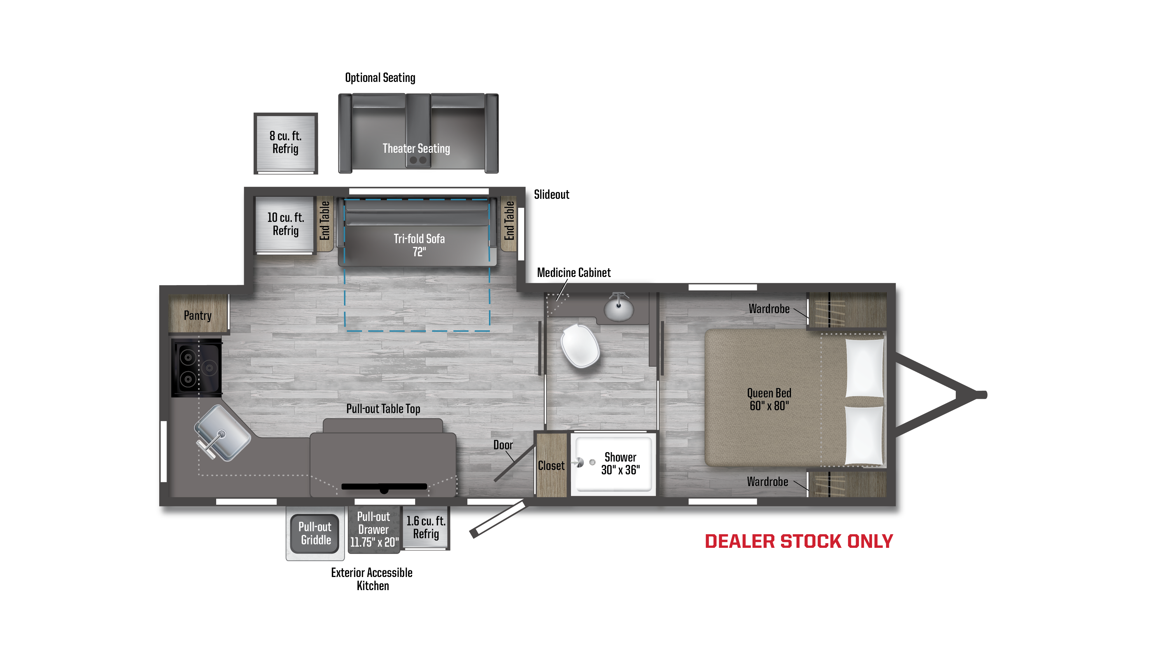 Floorplan diagram for 2025 Winnebago Minnie 2630mlrk